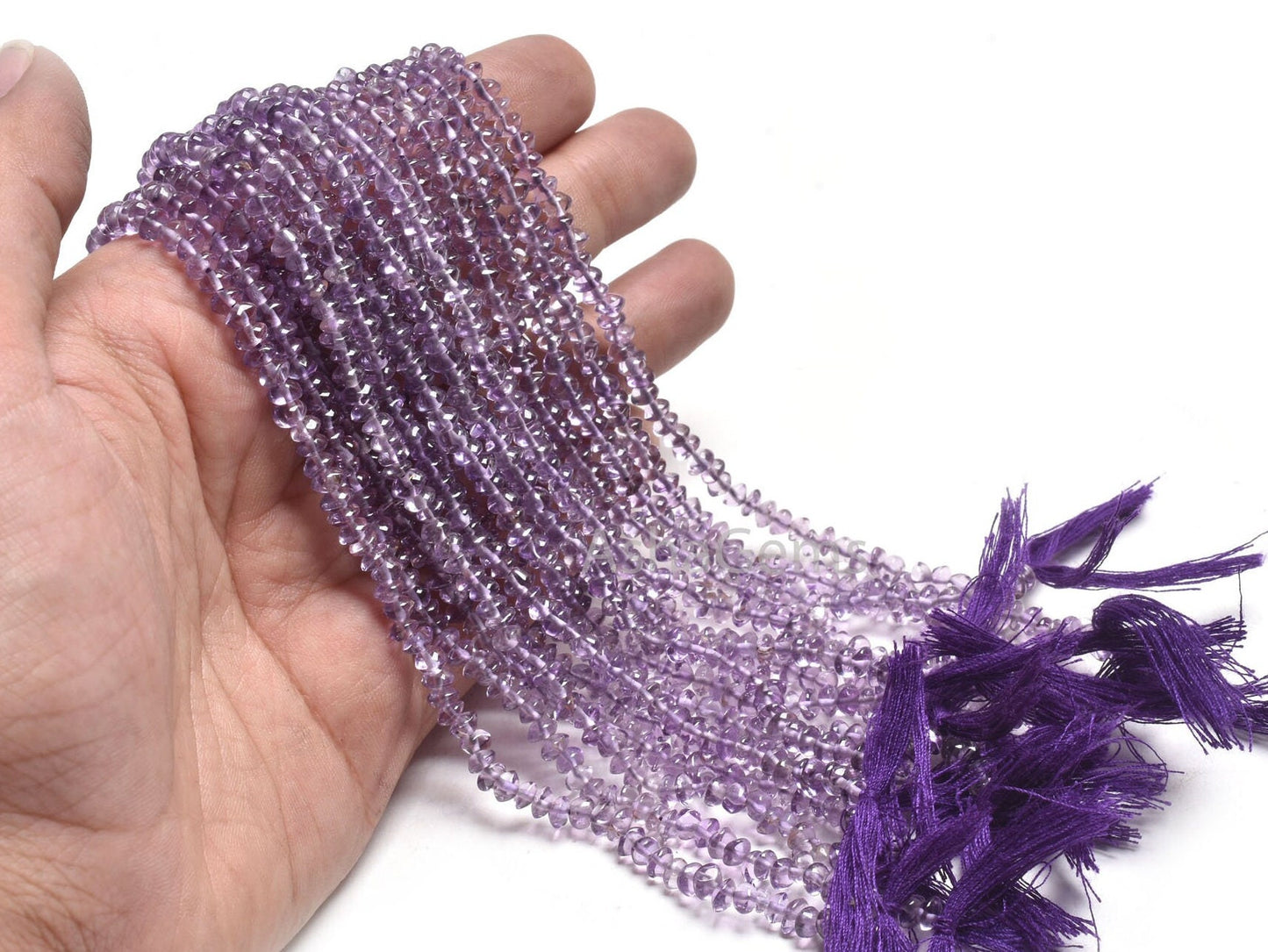 4 mm Natural Purple Amethyst Smooth Button Gemstone Beads,12" Fine Amethyst Handmade Center Drill Button Beads, amethyst Bead Jewelry Crafts