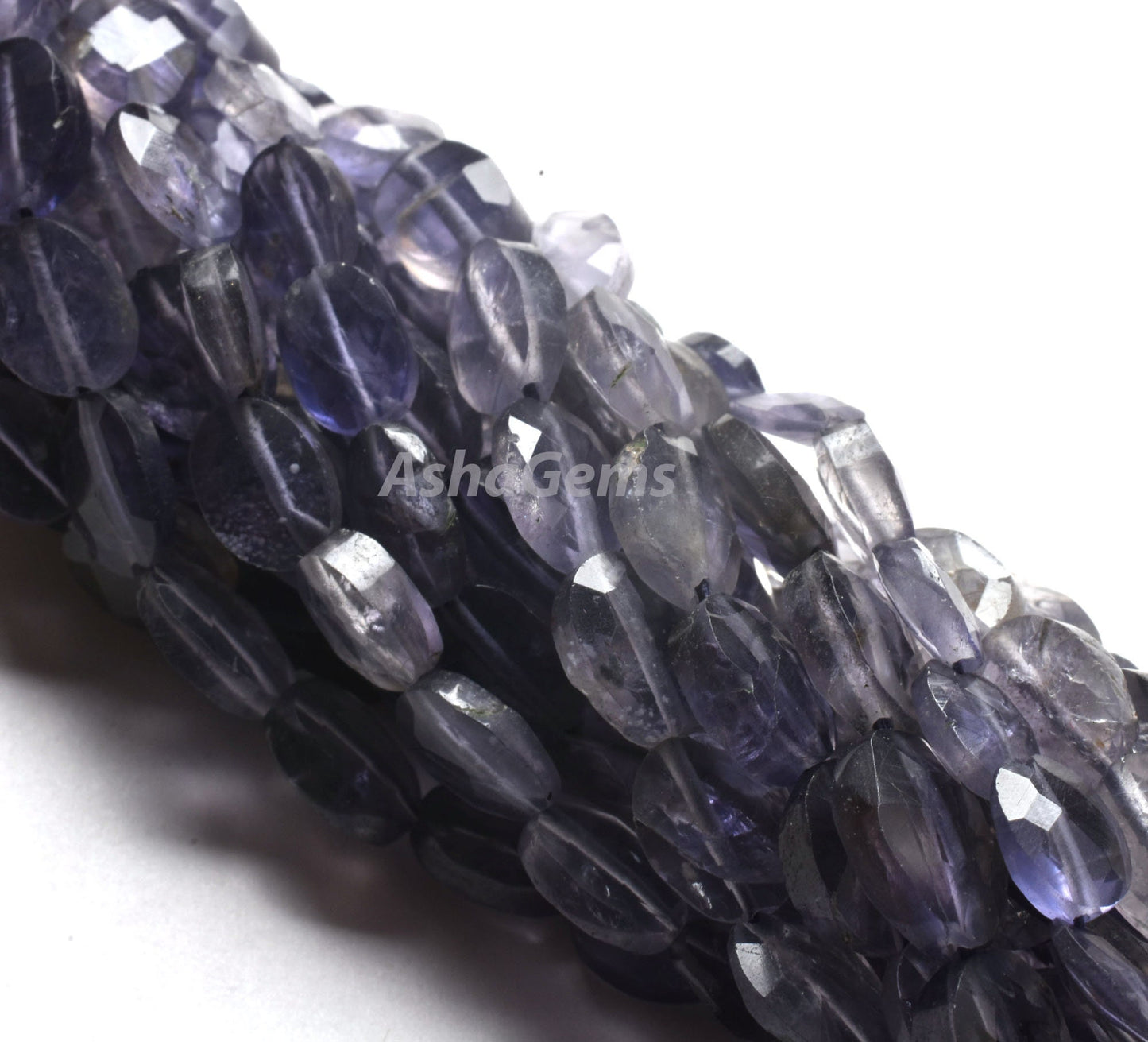 Light Blue Iolite Faceted Oval Shape Beads,13" Strand Natural Iolite Oval Gemstone Beads, Iolite Beads, Faceted Beads Oval For Jewelry Craft