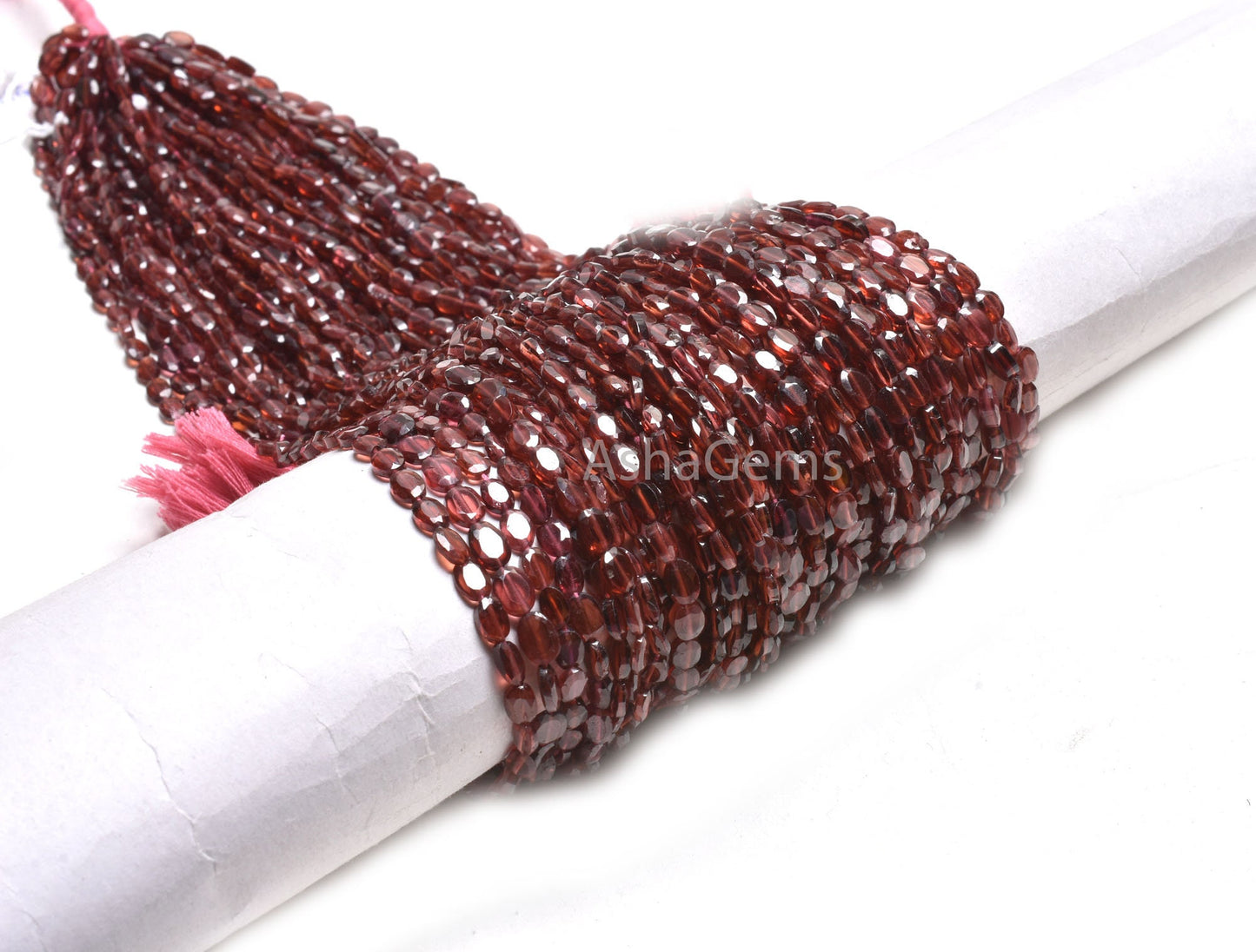 Natural garnet Faceted Oval Shape Gemstone Beads, Red Garnet Flat Table Cut oval Straight Drill bead,12.5"Garnet Bead Necklace Jewelry Craft