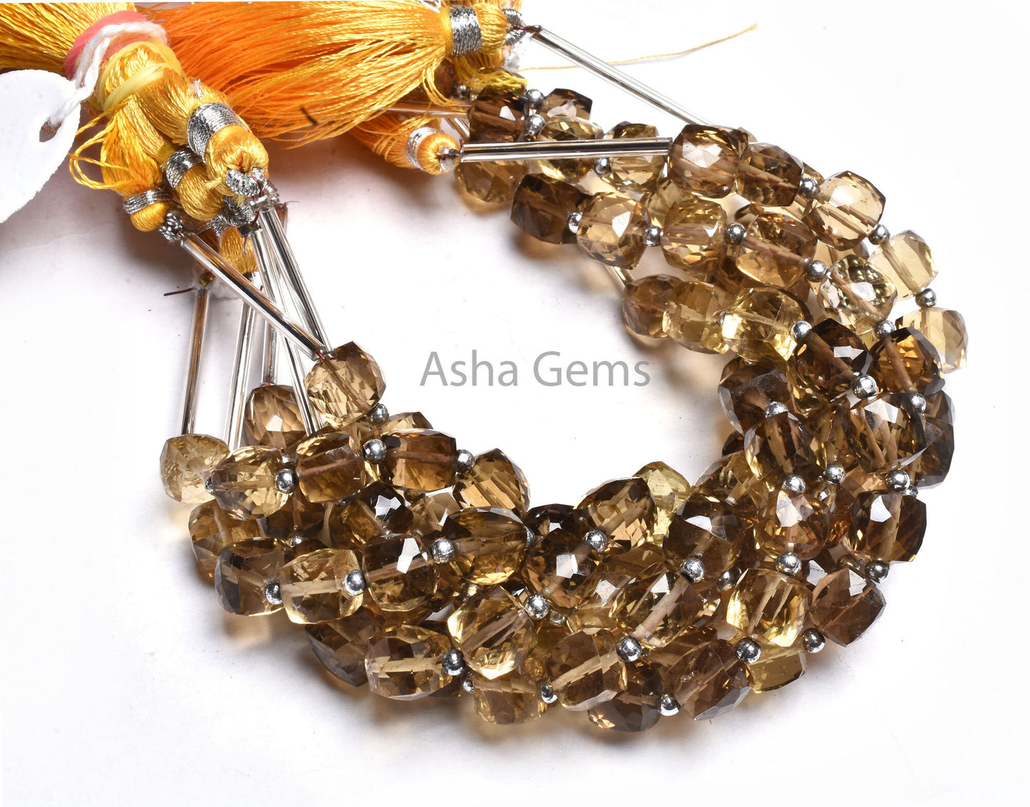 Beautiful Bear Quartz Faceted 3D Cube Box Beads,8.5-10.5mm Lemon Yellow Brown Bear quartz Cube Gemstone Beads, AAA Bear quartz Beads Jewelry
