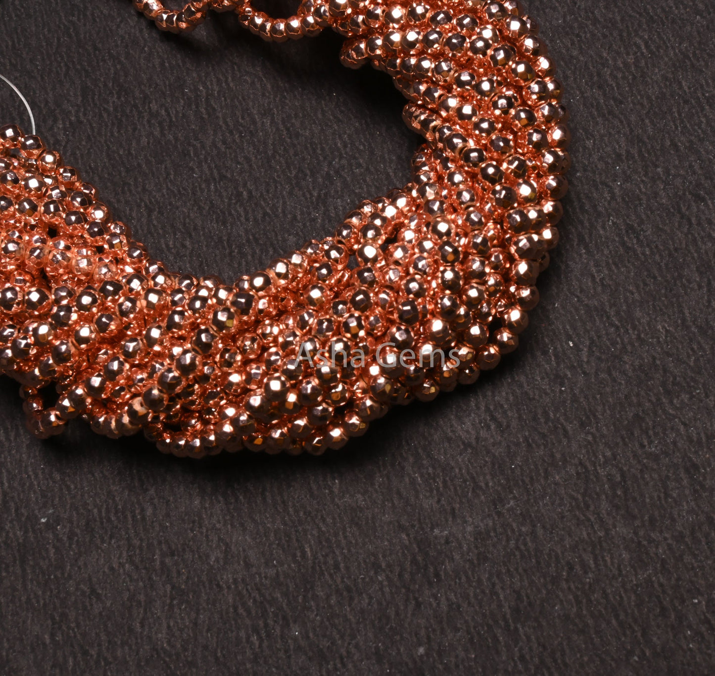 Beautiful Pyrite Copper Coated Rondelle Faceted Gemstone Loose Beads,3-3.25 mm,Fine Quality Pyrite Indian Cut Beads Jewellery Making Crafts