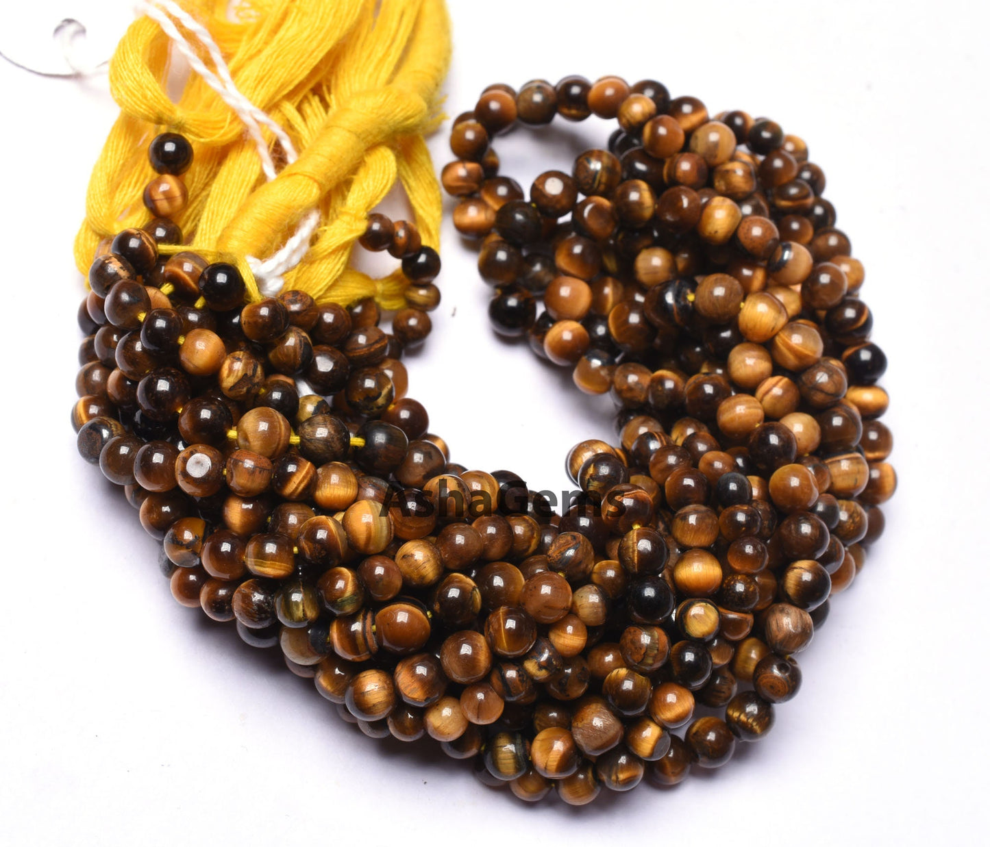 13" Strand Natural Tiger Eye Smooth Round Ball Beads, Shaded Brown Tiger Eye Plain Round Shape Gemstone Beads, Tiger Eye Beads Jewelry Craft