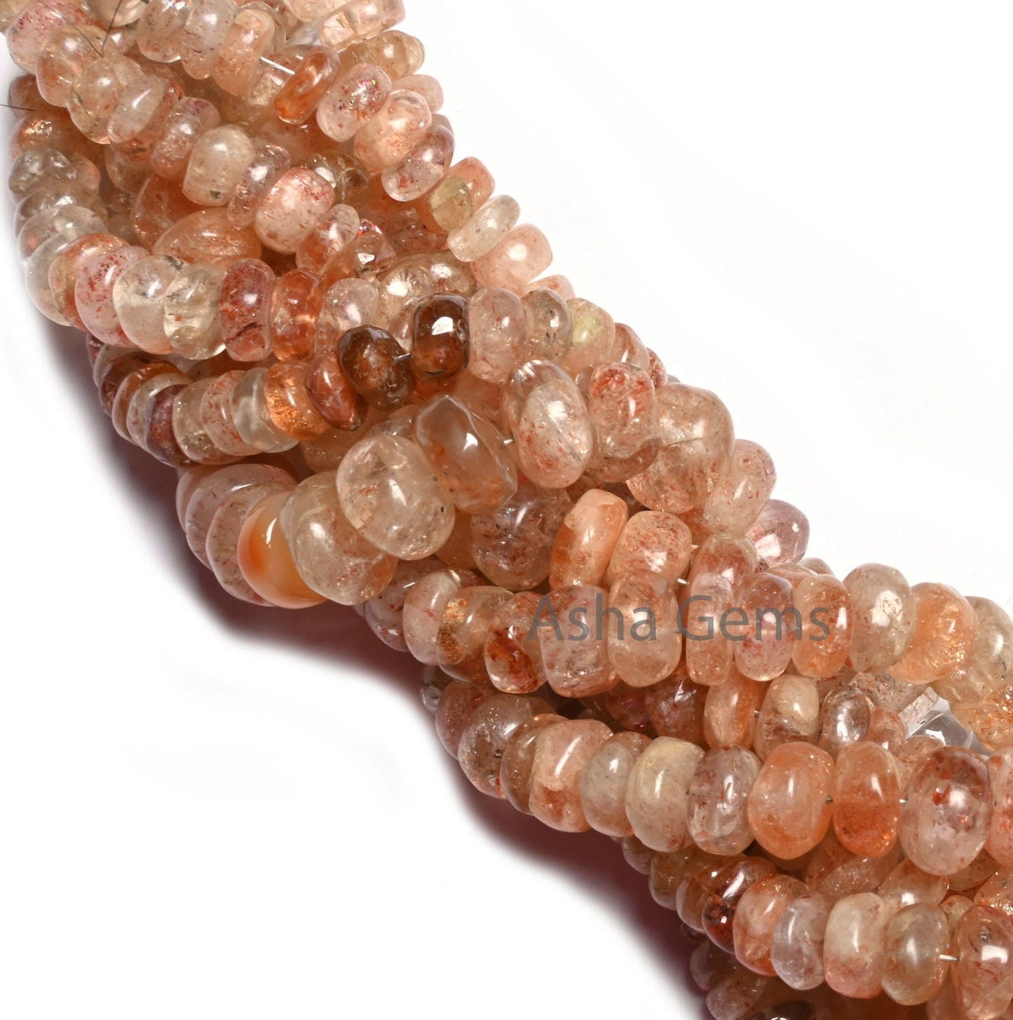 Natural Sunstone Rondelle Shape Gemstone Loose Beads, Shaded Red Sunstone Uneven Handmade Rondelle Beads, Sunstone bead Jewelry Making Craft