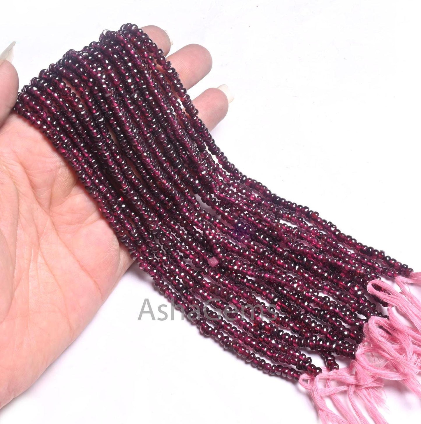 12.5" Natural Garnet Smooth Gemstone Tiny Beads, Beautiful Red Garnet Plain Handmade Uneven Rondelle Shape Beads, Garnet Bead Jewelry making (AG 12320)