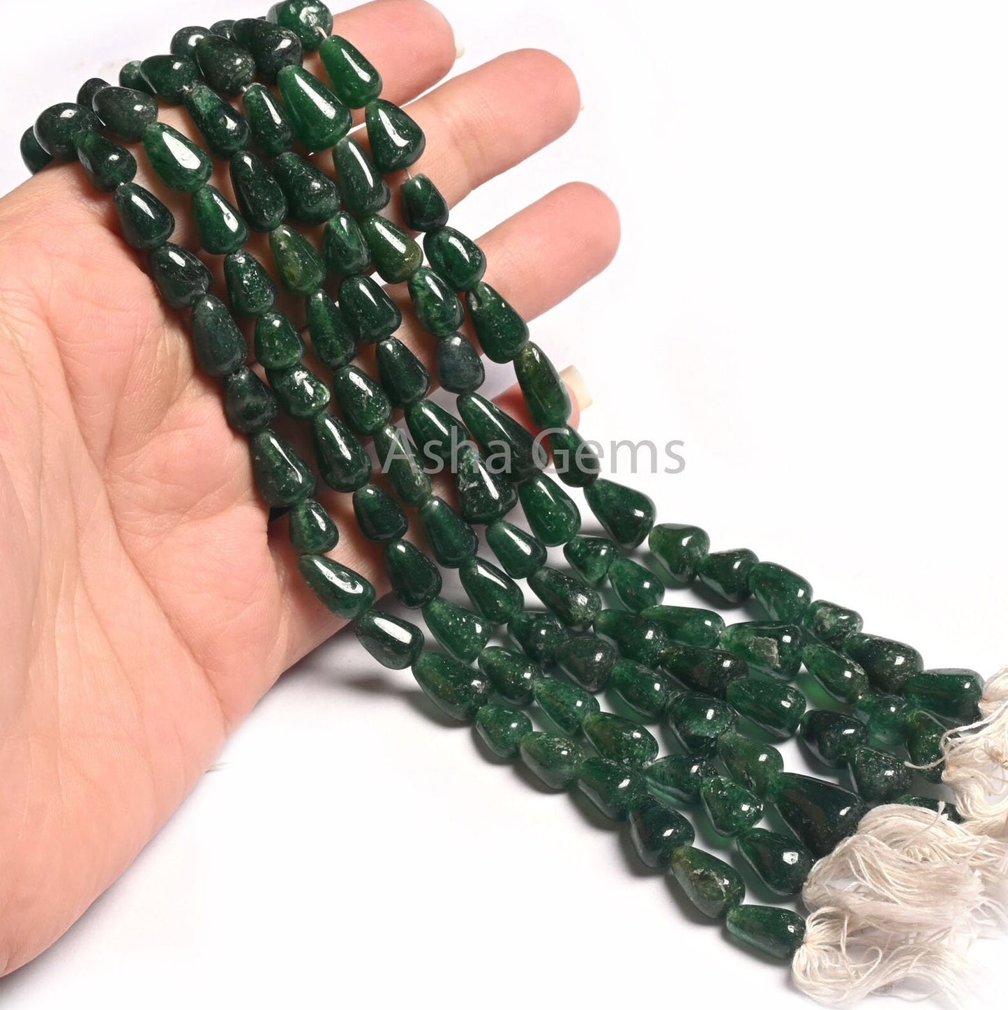 13" Strand Green Mica Margaj Smooth Drop Shape Straight Drill Beads, Natural Mica Plain Handmade Teardrop Gemstone Beads Jewelry Craft SALE