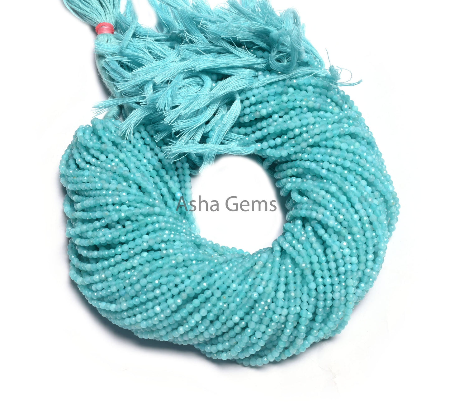 AAA Quality Peruvian Amazonite Micro Cut faceted Rondelle Beads,3 mm Natural Blue Amazonite Machine Cut Gemstone Loose Beads Jewelry Makings