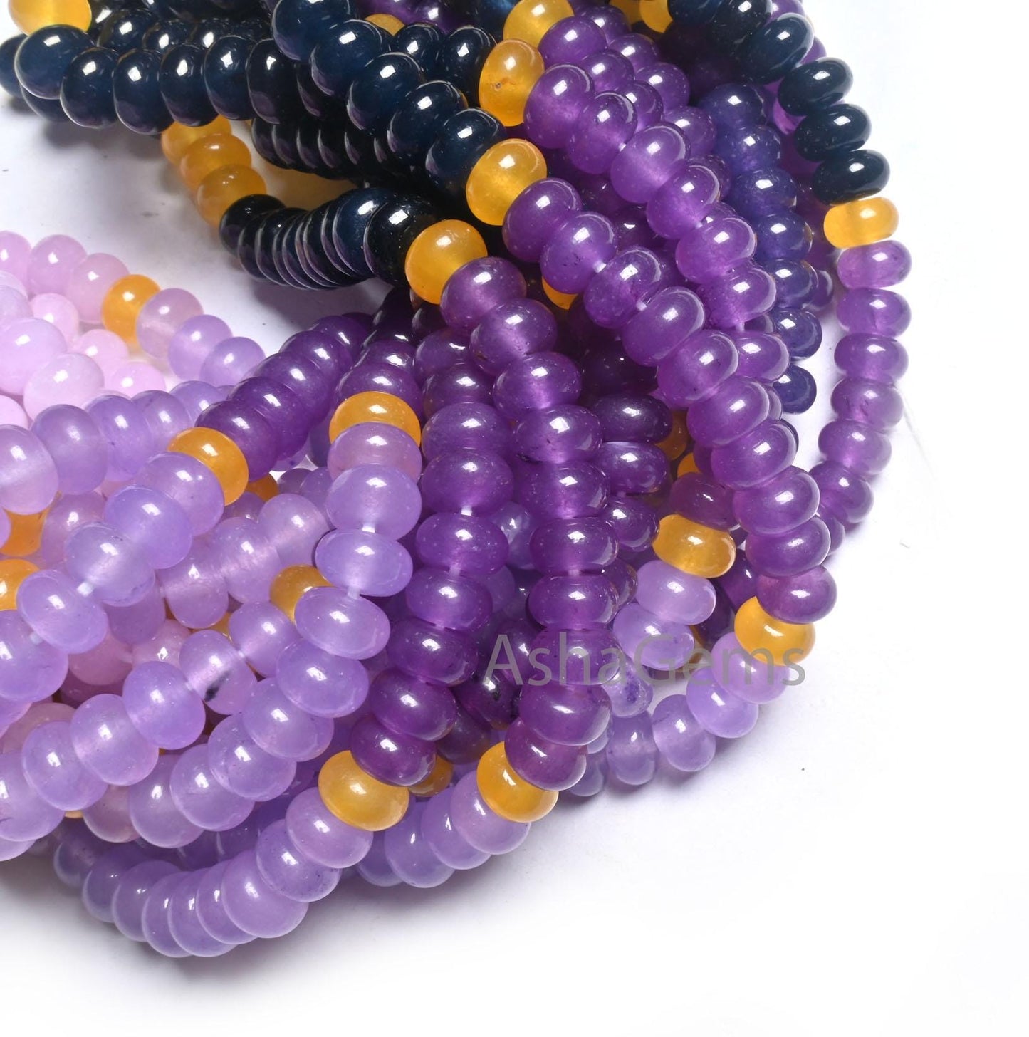 Beautiful Multi Color Quartz Smooth Rondelle Shape Beads,8 mm Disco mix Color lavender Purple Blue Yellow Shaded Quartz Beads Jewelry making
