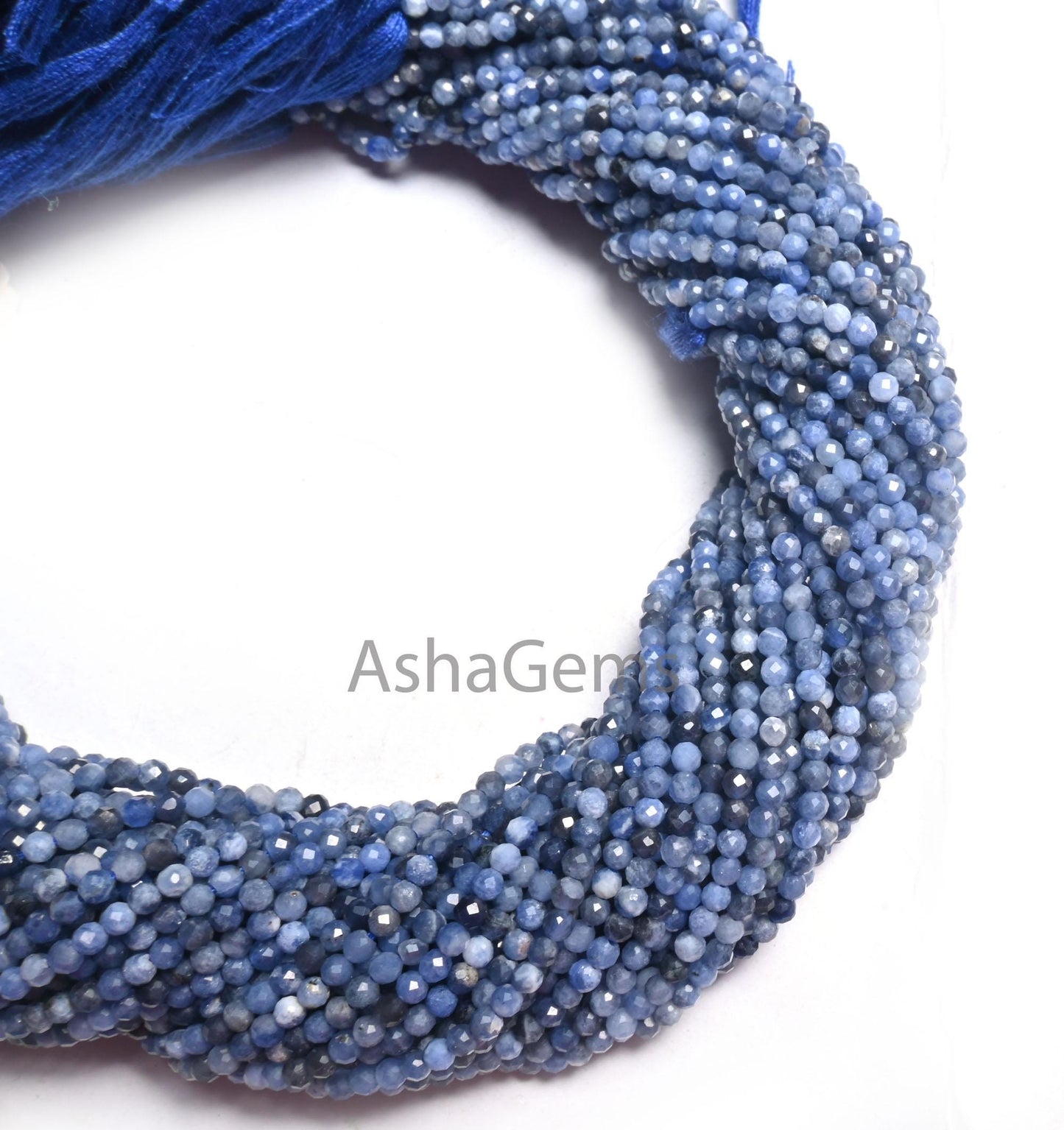 Natural Blue Sodalite Micro Cut Rondelle Shape Gemstone Tiny Beads, 2.25 mm Sodalite Machine Cut faceted Beads Jewelry Necklace Crafts SALE
