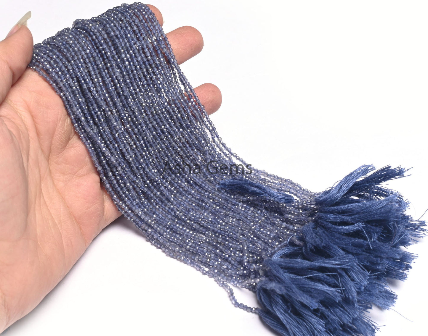 AAA Quality Blue Iolite Micro Cut Beads,13"Strand,2mm Natural Blue Iolite Rondelle Shape faceted Gemstone Bead Necklace Jewelry Making Craft