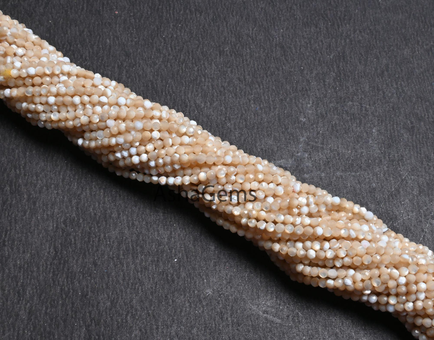 Beautiful AAA Mother Of Pearl Faceted Rondelle Beads 2 mm MOP Micro Cut Bead Gemstone Natural Mother Of Pearl Beads Machine Cut Bead Jewelry