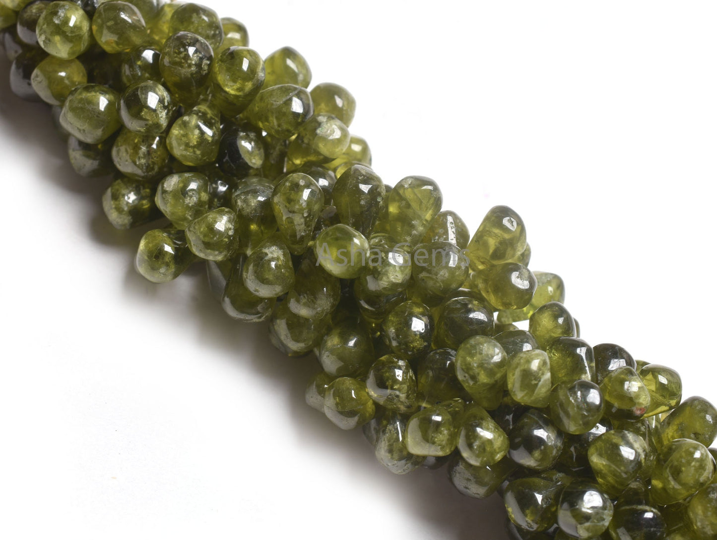 Beautiful Green Vessonite Smooth Teardrop Beads, Natural Vessonite Plain Drops Shape Gemstone Beads Handmade Vessonite Bead For Jewelry SALE