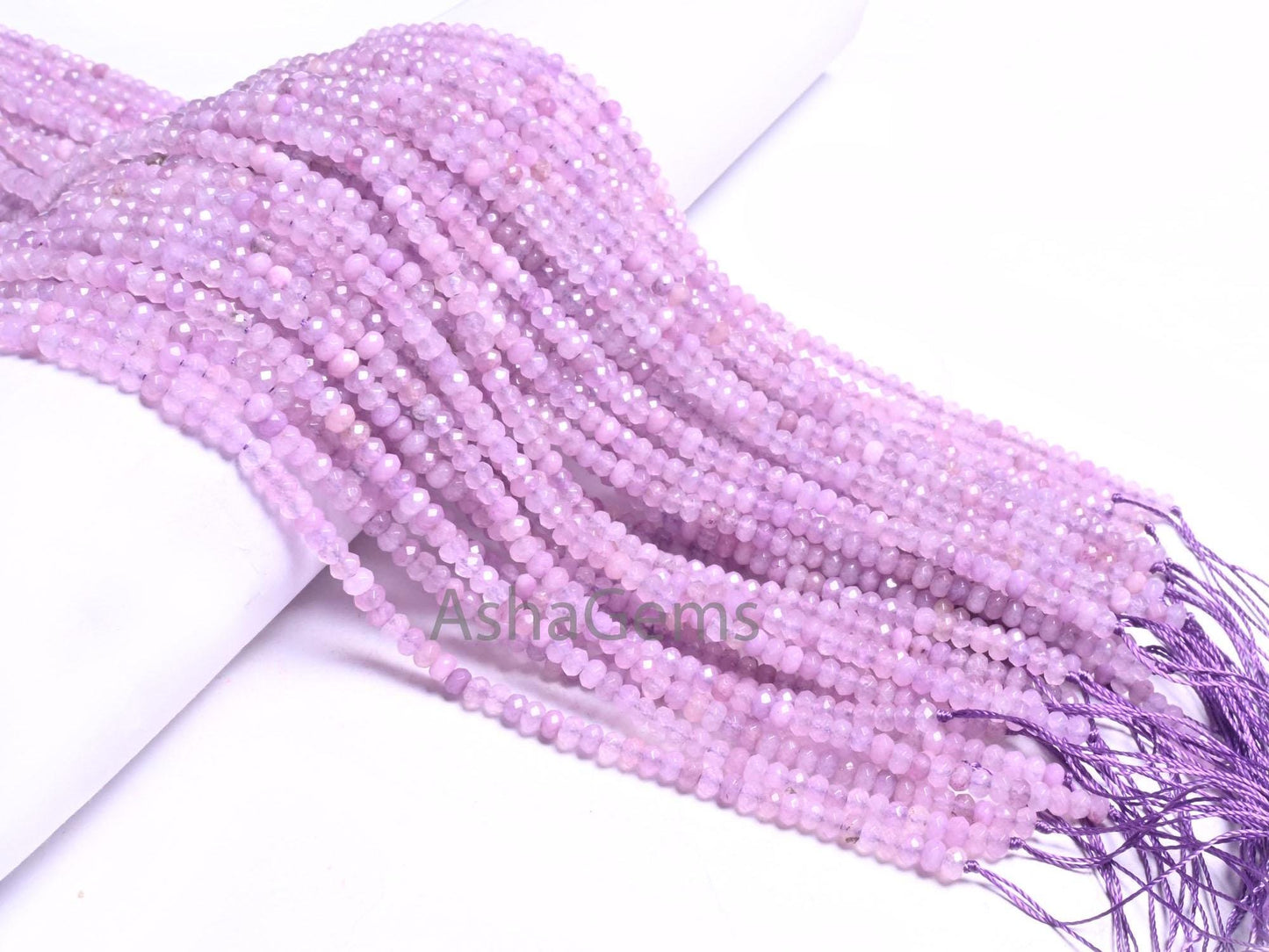 Beautiful Light Purple Lavender Color Jade Quartz Faceted Rondelle Gemstone Beads,4.5mm Jade Machine Cut Jade Quartz Bead Jewelry Craft SALE