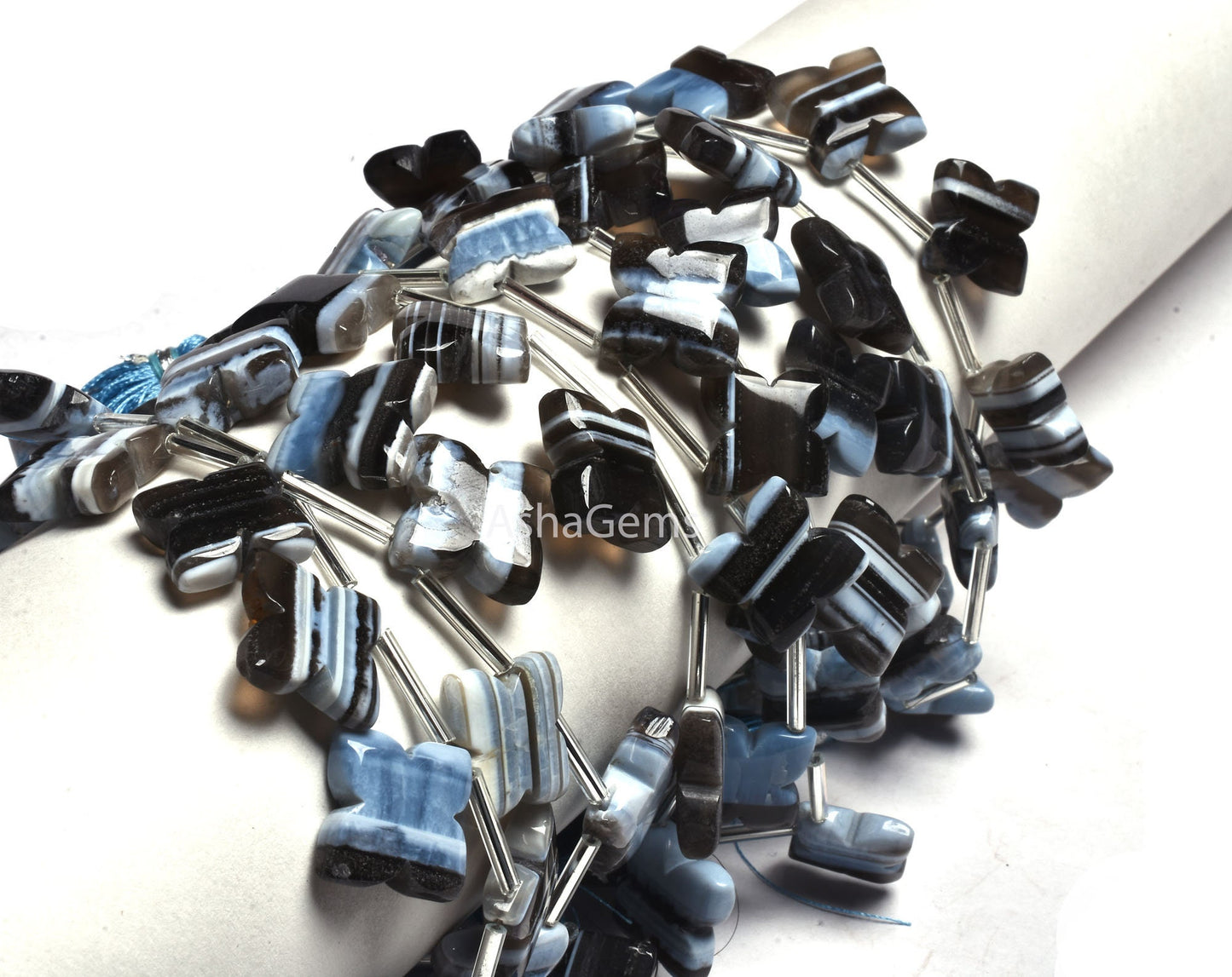 Amazing Blue Boulder Opal carving Flower Shape Gemstone Beads,7.5" Strand Boulder Opal Carve Fancy Beads, Blue Opal Handmade Carved Beads