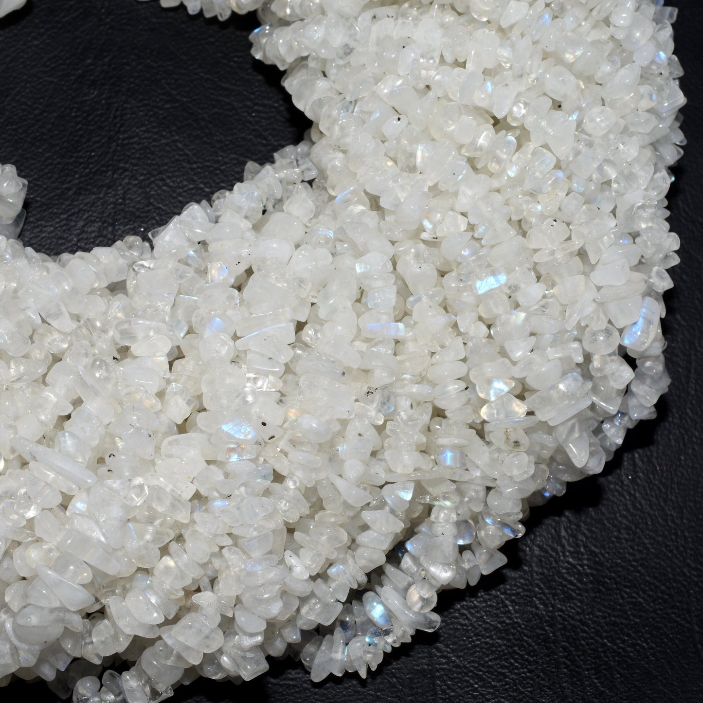 Fine Quality Rainbow Moonstone Uncut Chip Beads, Natural Blue Fire Rainbow Moonstone Bead, White Rainbow Smooth Raw Rough Chip Gemstone Bead