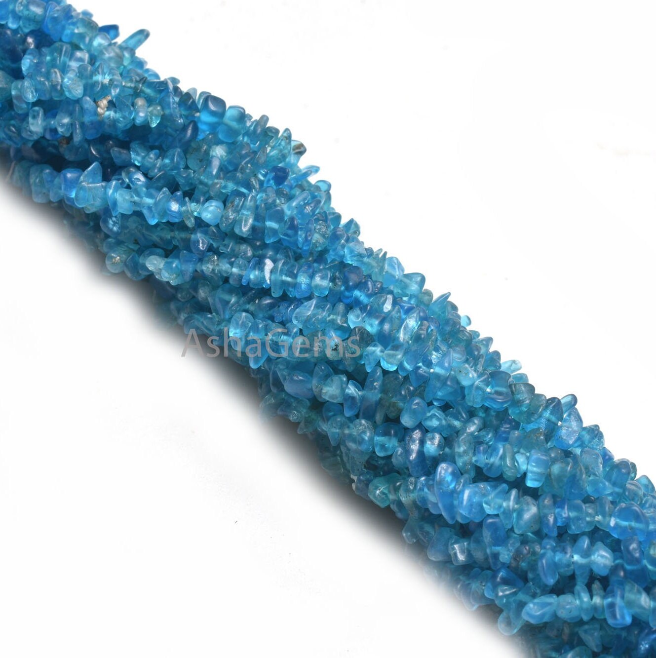 Fine Quality Neon Apatite Uncut Chips Beads,34" Natural Blue Apatite Raw Rough Smooth Nugget Tiny Chip Beads, AAA Apatite Chip Beads Jewelry