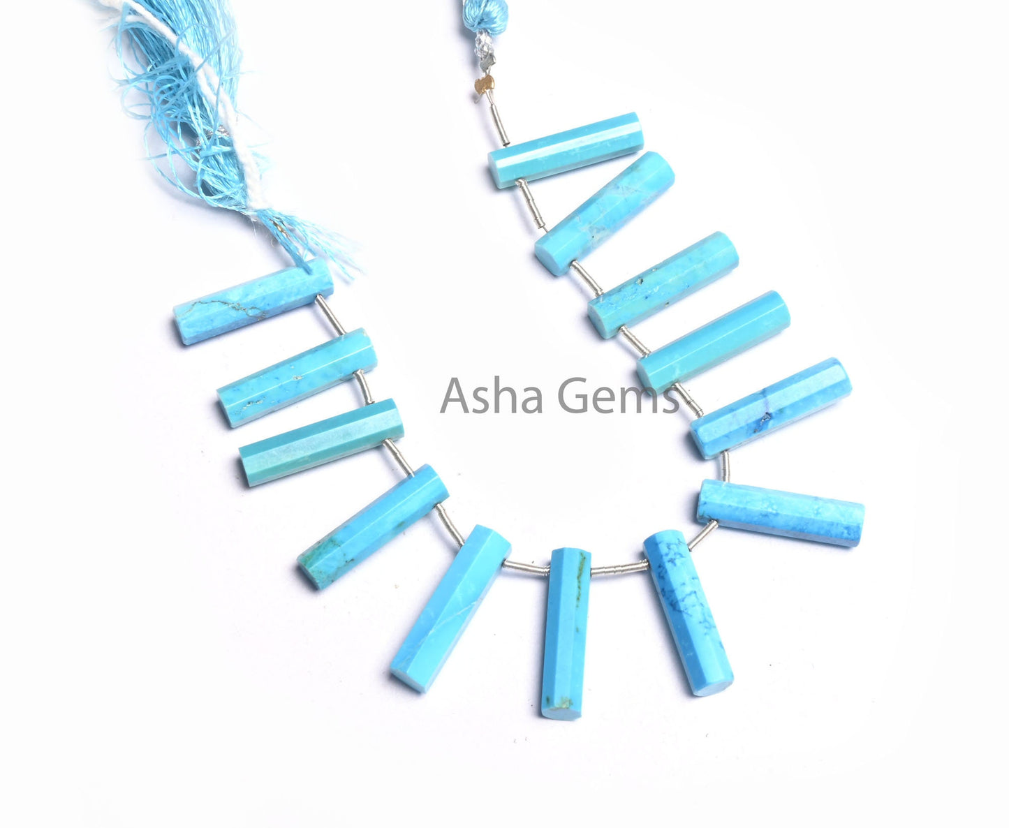 AAA Quality Blue Turquoise Howlite Faceted Long Pipe Shape Beads,5-20 mm Turquoise Fancy Side Drill Pencil Tube Gemstone Loose Beads Jewelry