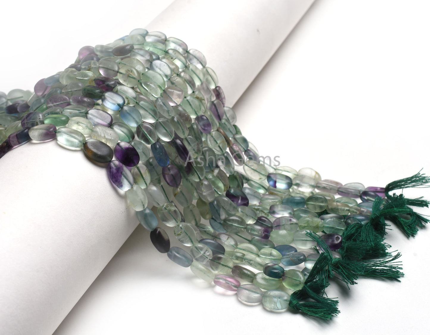 Fine Shaded Green Fluorite Oval Smooth Handmade Beads,12.5" Natural Fluorite Straight Drill Plain Oval Gemstone Beads, Fluorite Bead Jewelry