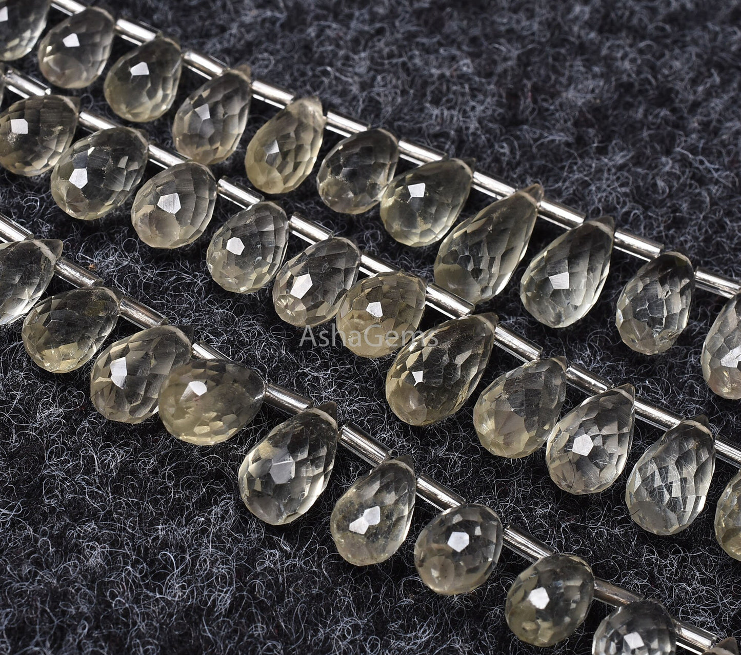 Natural Green Amethyst Faceted Drops Shape Beads, Amethyst Side Drill Drops Green Amethyst Teardrop Beads Briolette, Handmade Jewelry SALE