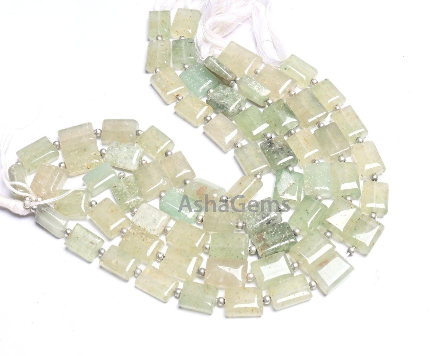 Beautiful Light Green Aventurine Smooth Rectangle Shape Gemstone Beads,9"Natural Aventurine Fancy Chicklet Handmade Margaj Bead Jewelry SALE