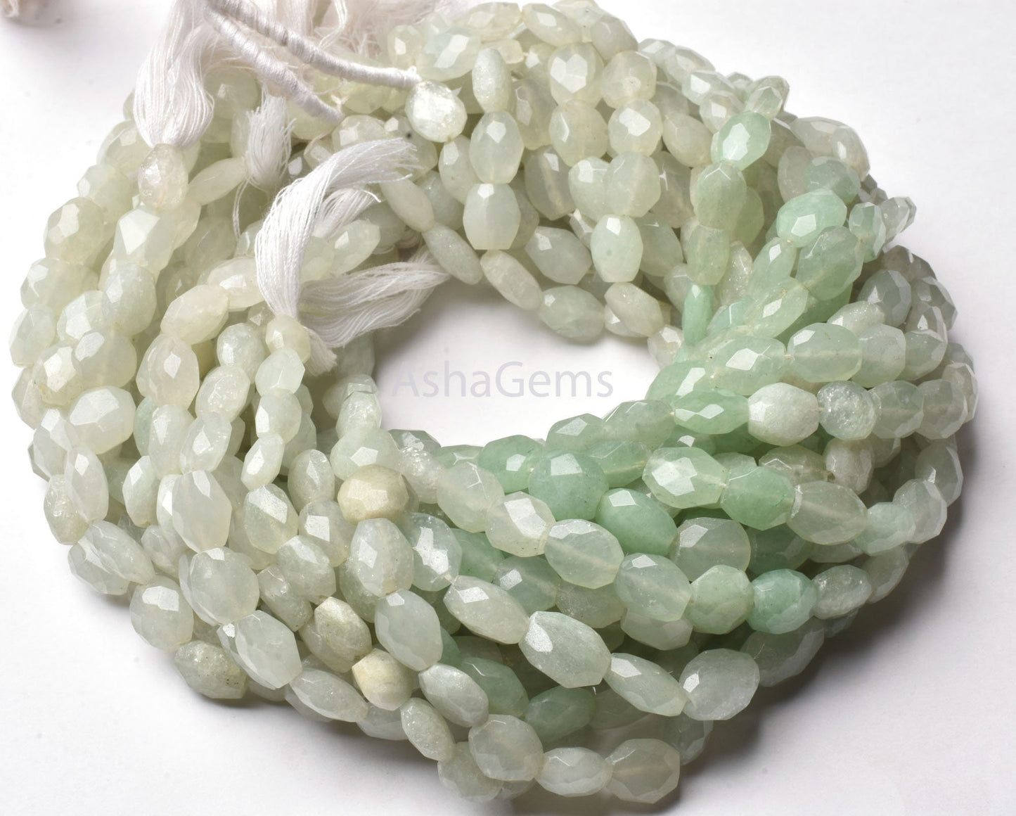 Natural Green Aventurine Faceted Oval Shape Beads,13" Strand Shaded Aventurine Hand Cut Oval Gemstone Beads, angoori Margaj Beads Handmade