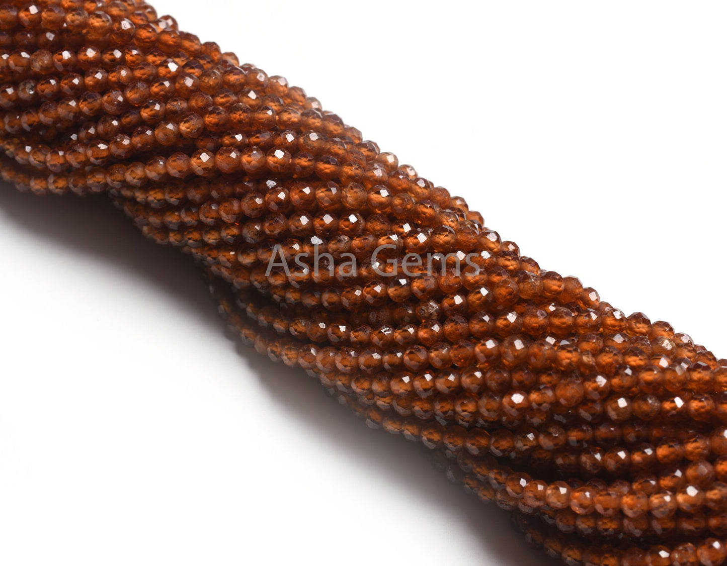 AAA Quality Natural Hessonite Machine Cut Beads,3.25 mm Brown Hessonite Garnet Micro Cut Faceted Rondelle Gemstone Bead Hessonite Jewelry