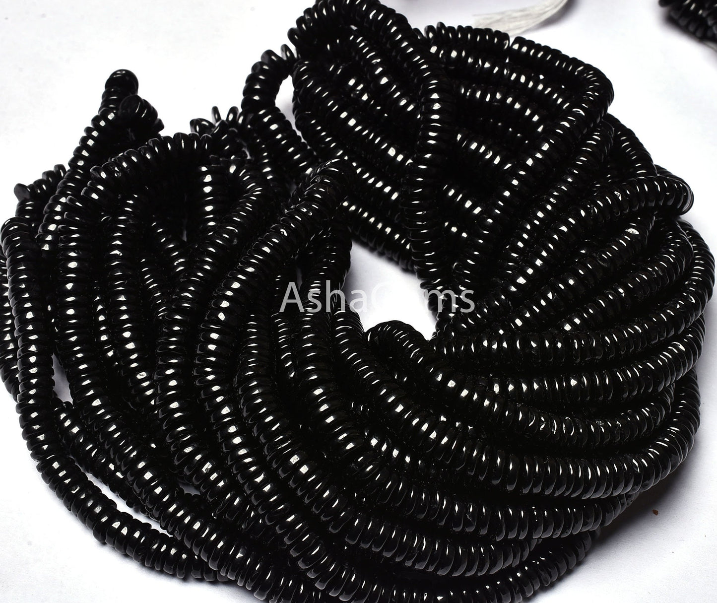 AAA Natural Black Spinel Smooth Tyre Shape Heishi Gemstone Beads,Spinel Smooth Tyre,Heishi Beads,Spinal Loose Beads Jewelry Making Crafts
