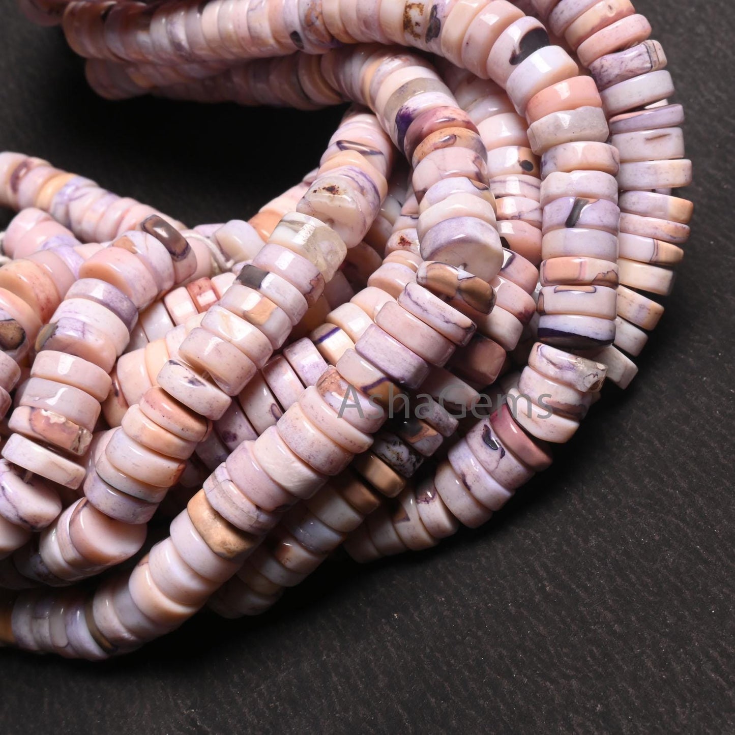 Beautiful Bio lavender Opal Smooth Heishi Tyre Beads,8 mm Shaded Opal Plain Flat Wheel Shape Gemstone Opal Beads Jewelry making Craft SALE