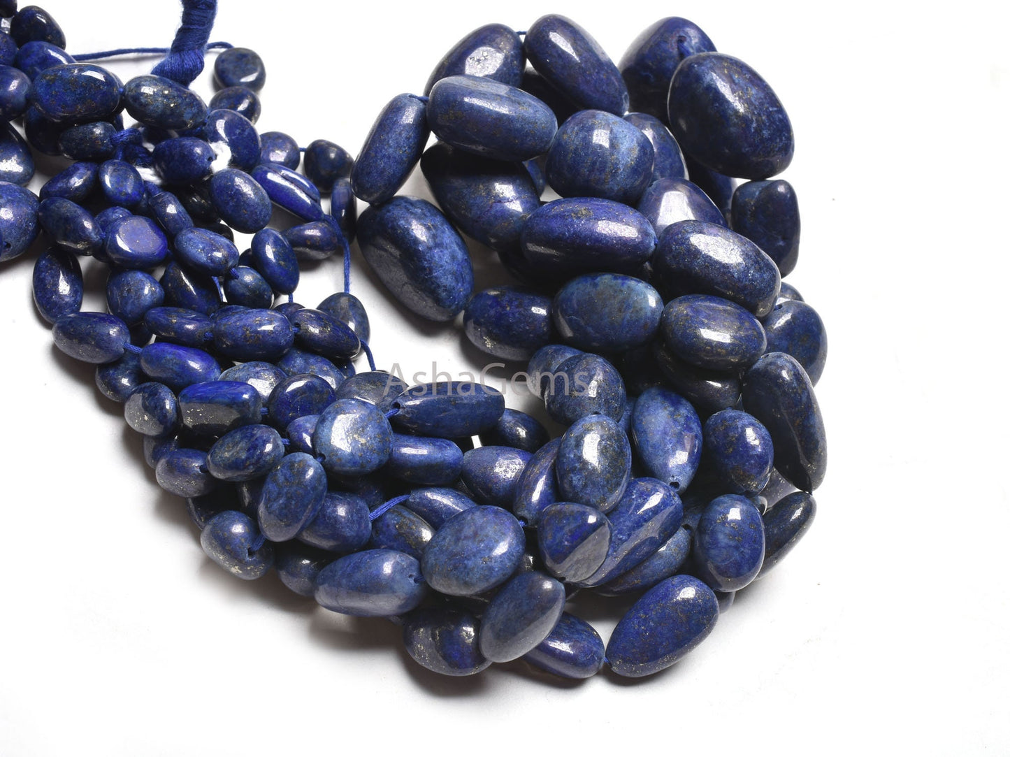 Natural Lapis Lazuli Smooth Nugget Shape Beads,9/18" Blue Lapis Tumble Beads handmade, Lapis Loose Gemstone Bead Jewelry Making Craft SALE