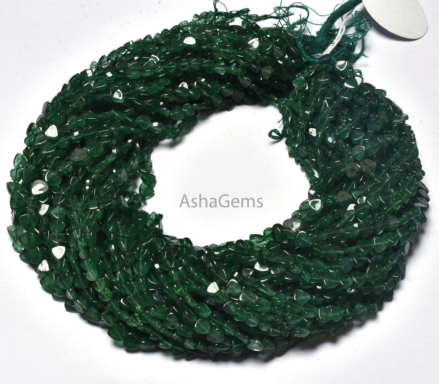 Beautiful Green Mica Smooth Handmade Heart Shape Beads,13" Natural Mica Margaj Plain Straight Drill Heart beads, Gemstone Fancy bead Jewelry