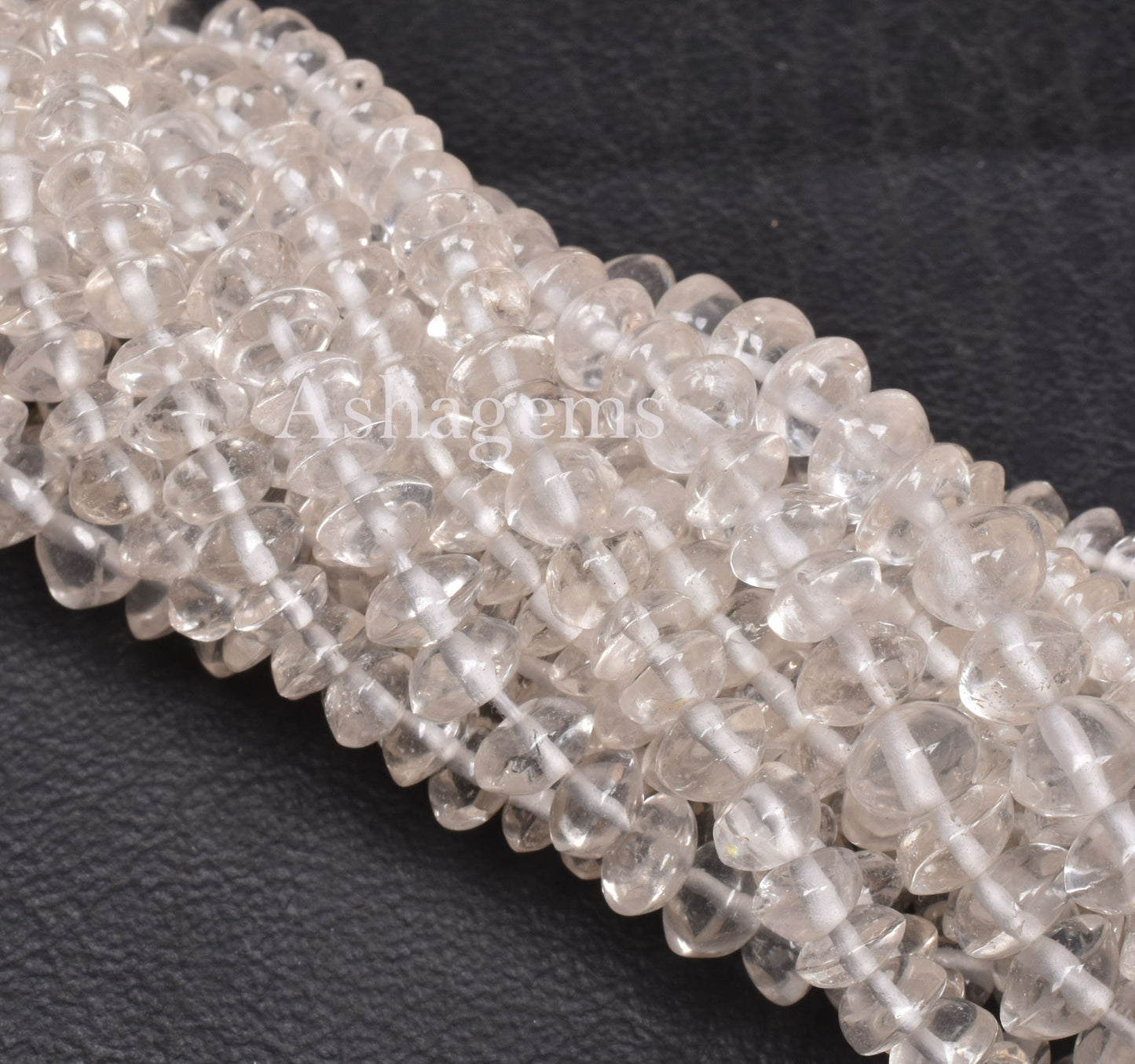 Natural Crystal Quartz Smooth Button Shape Gemstone Beads,13" Clear Crystal Plain Button, White Crystal beads handmade jewelry Crafts SALE