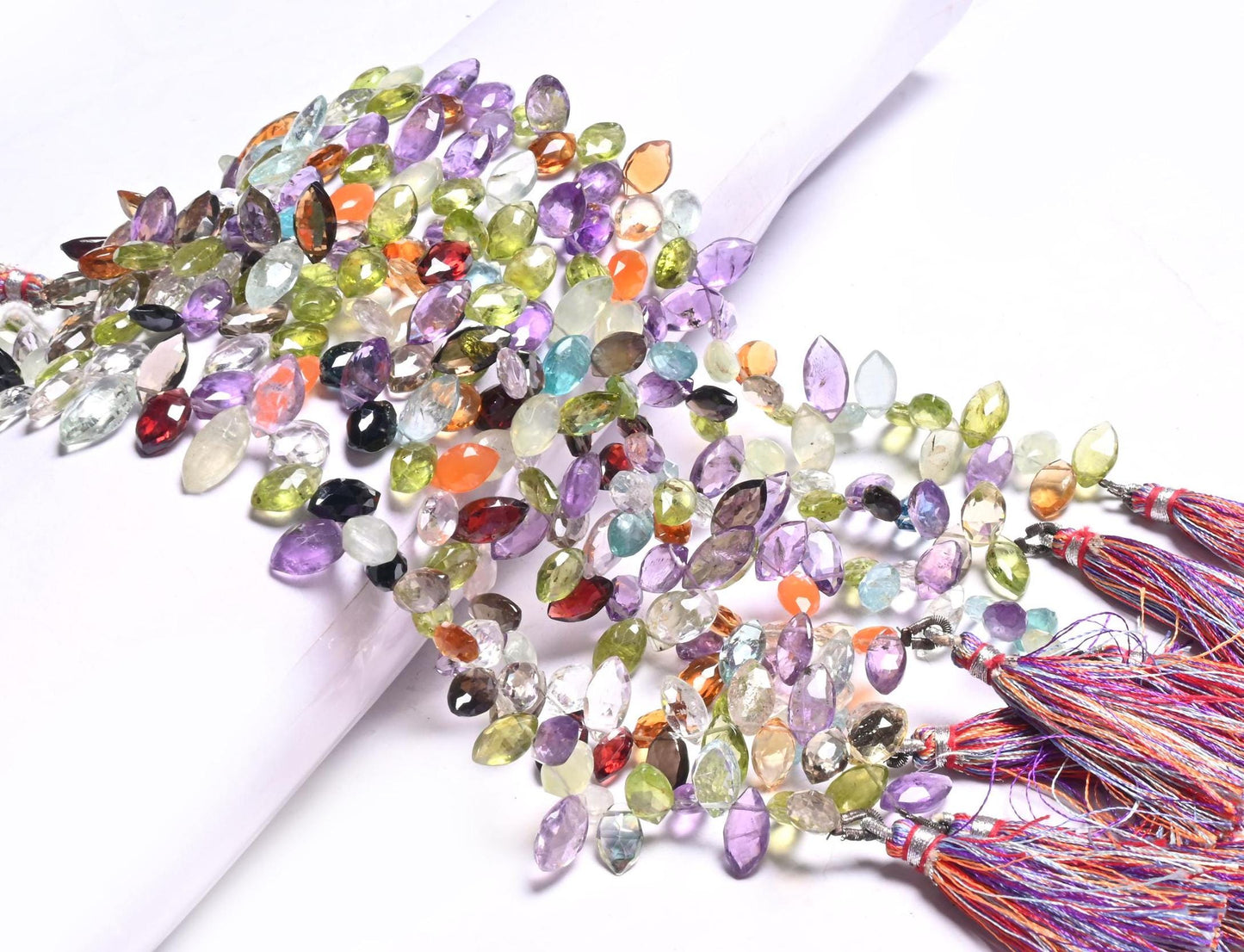 AAA Beautiful Mix Color Stone Fancy Marquise faceted Beads, Natural Multi Gemstone Disco Marquise Briolette Side Drill Bead for Jewelry SALE (AG 18645)