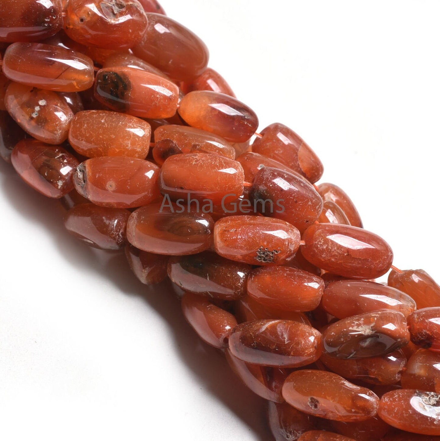 15" Strand Natural Carnelian Fancy Cylinder Shape Gemstone Beads, Red Carnelian Loi Handmade Pipe Straight Drill Beads Jewelry Making Crafts