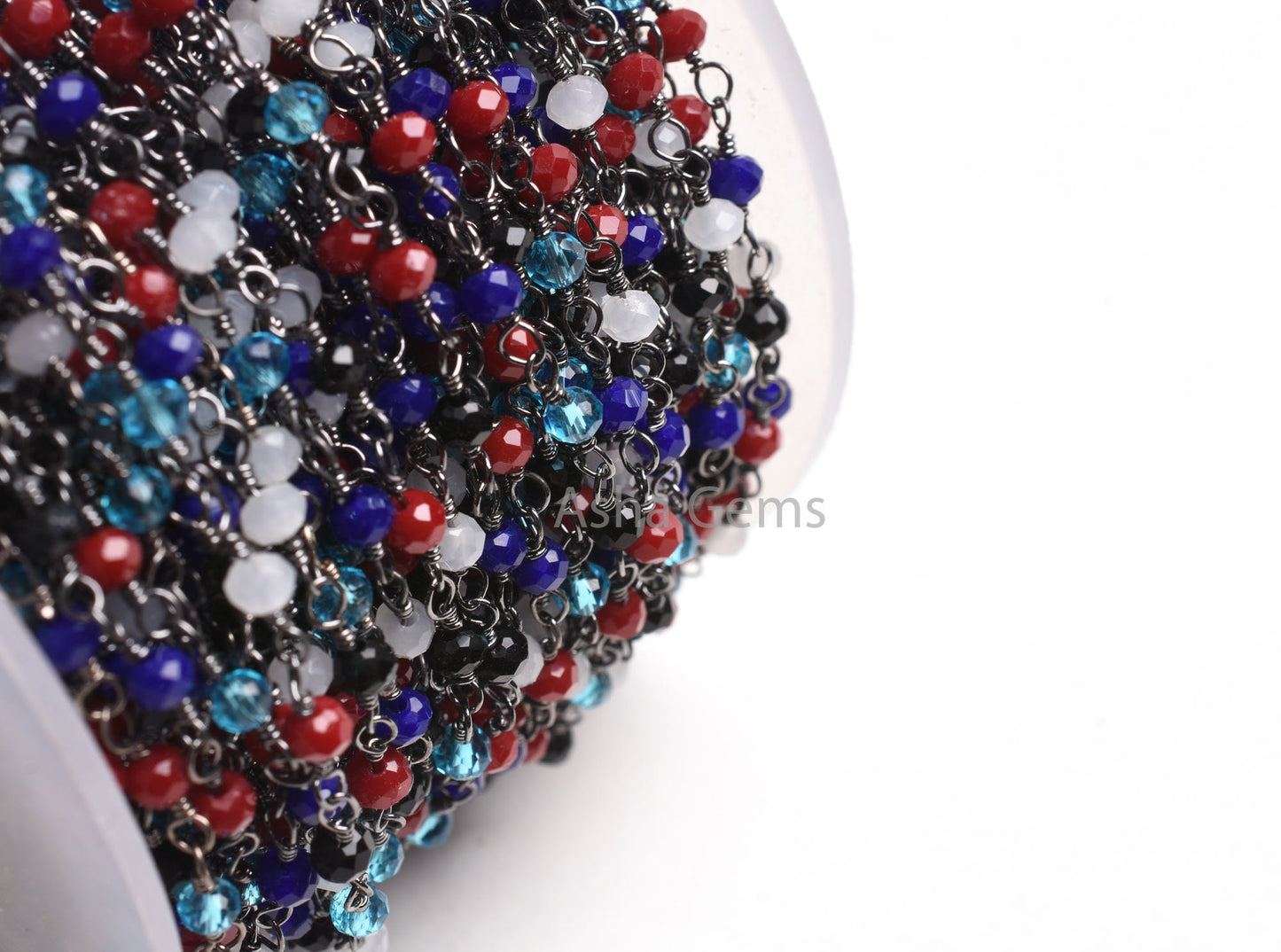 Rosary Chain Disco Micro Cut Beads Chain By Feet,Multi Color Hydro Rondelle Beaded Chain Black Plated Wire Gunmetal Chain jewelry Craft SALE