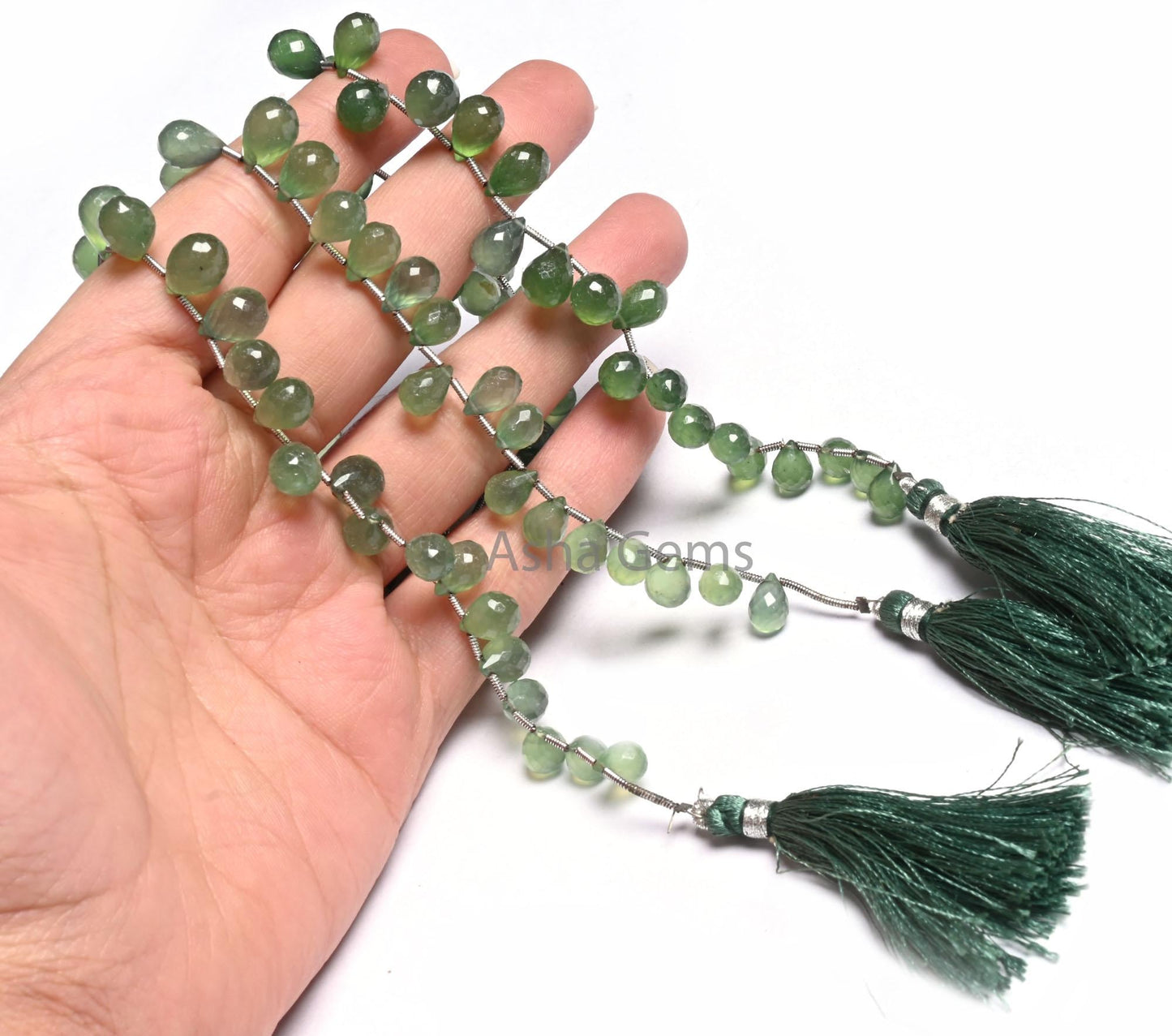 AAA Quality Green aventurine faceted Drop Shape Beads,8" Natural Aventurine Teardrop Briolette Gemstone Side Drill Beads Jewelry Crafts SALE