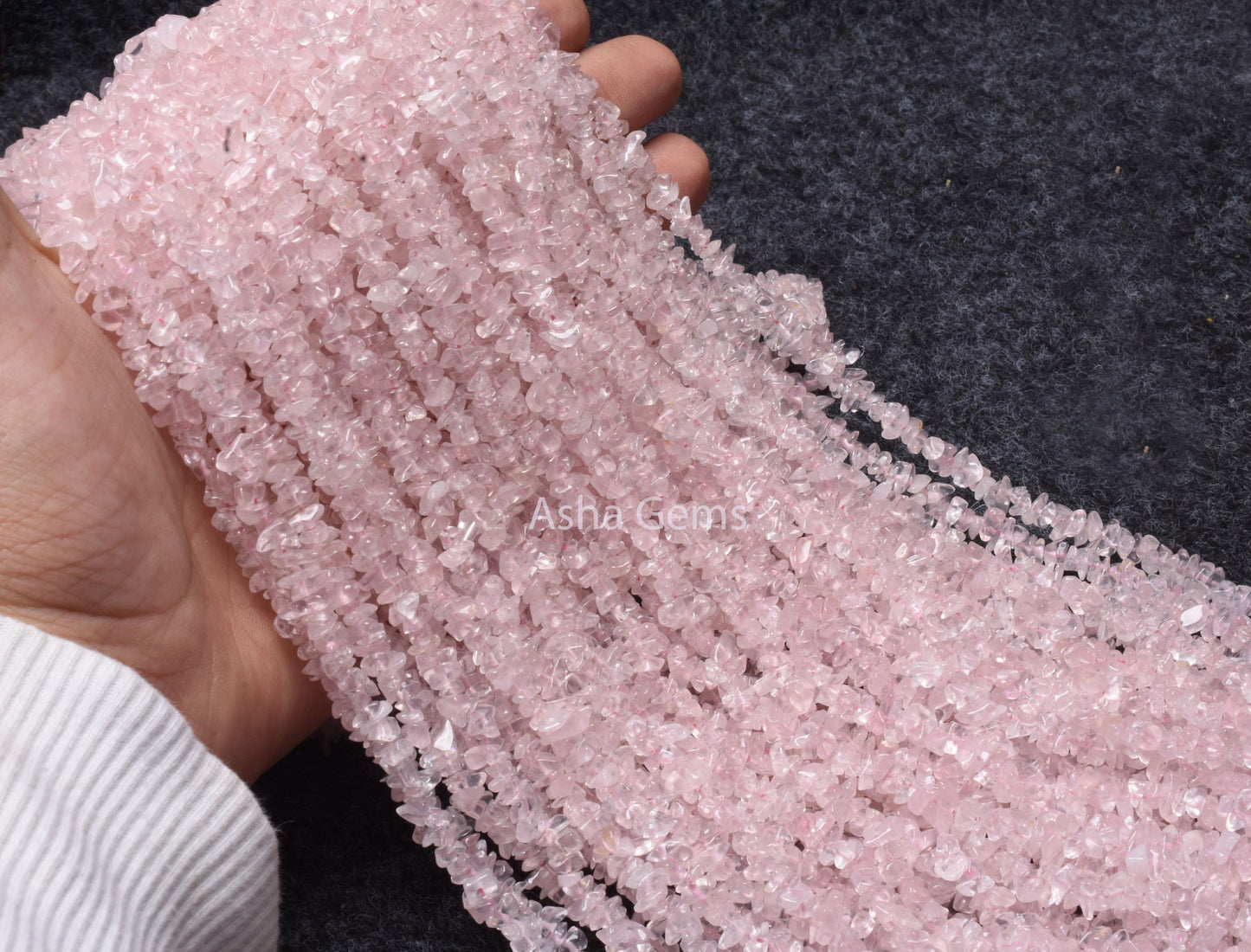 Fine Natural Rose Quartz Uncut Chips Raw Gemstone Beads,34"Strand pink Rose Quartz Smooth tiny Nugget Rough Beads, Rose Quartz Bead Jewelry