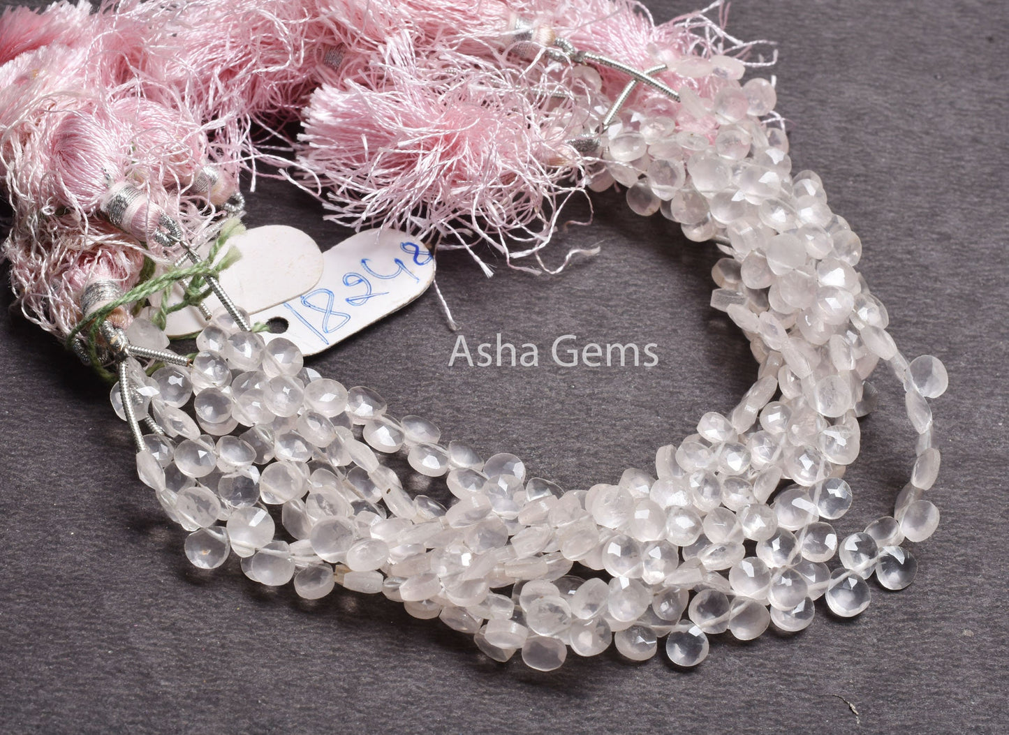 AAA Pink Rose Quartz Faceted Heart Shape Gemstone Beads,7"Strand Natural rose Quartz Tiny Heart Briolette Side Drill Beads, Rose Quartz SALE
