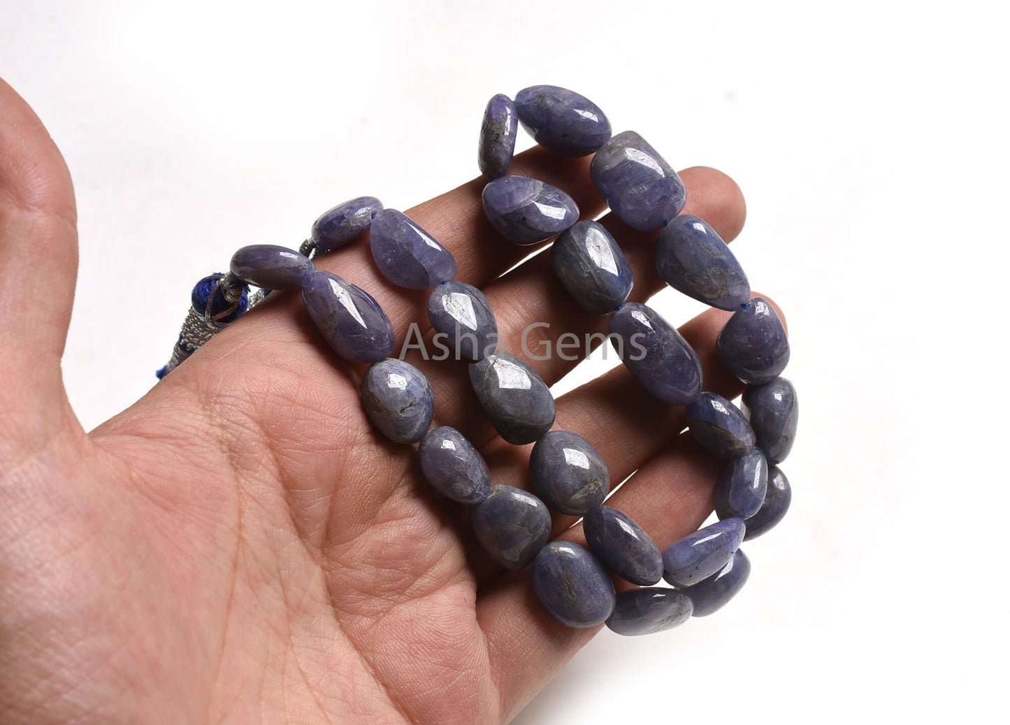 Natural Tanzanite Smooth Uneven Shape Nugget Beads,1 Strand Necklace Tanzanite Bead,11x15-14x20 mm Blue Tanzanite Plain Tumble Gemstone Bead