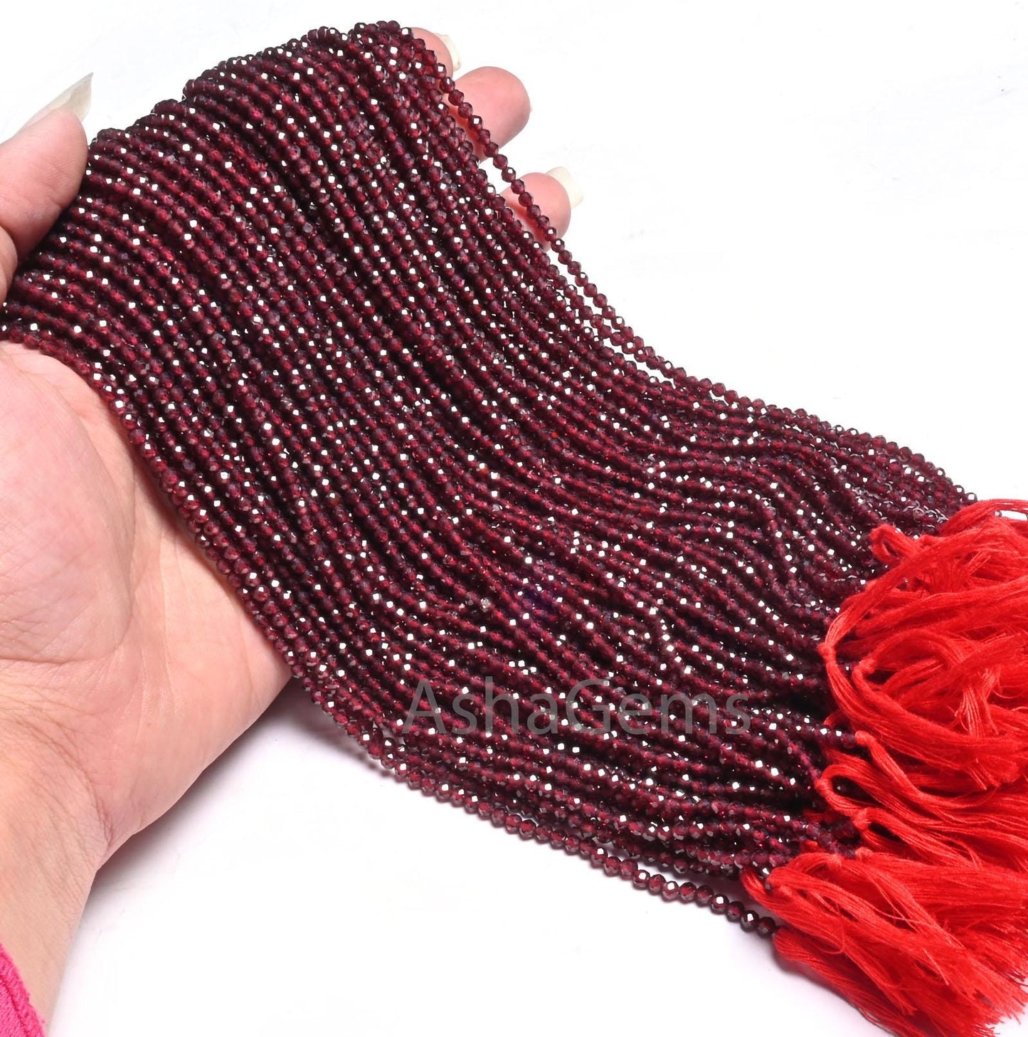 3 mm Genuine Garnet Micro Cut Faceted Rondelle Gemstone Beads,13" AAA Natural Pink Red Garnet Machine Cut Beads Necklace Jewelry Making SALE