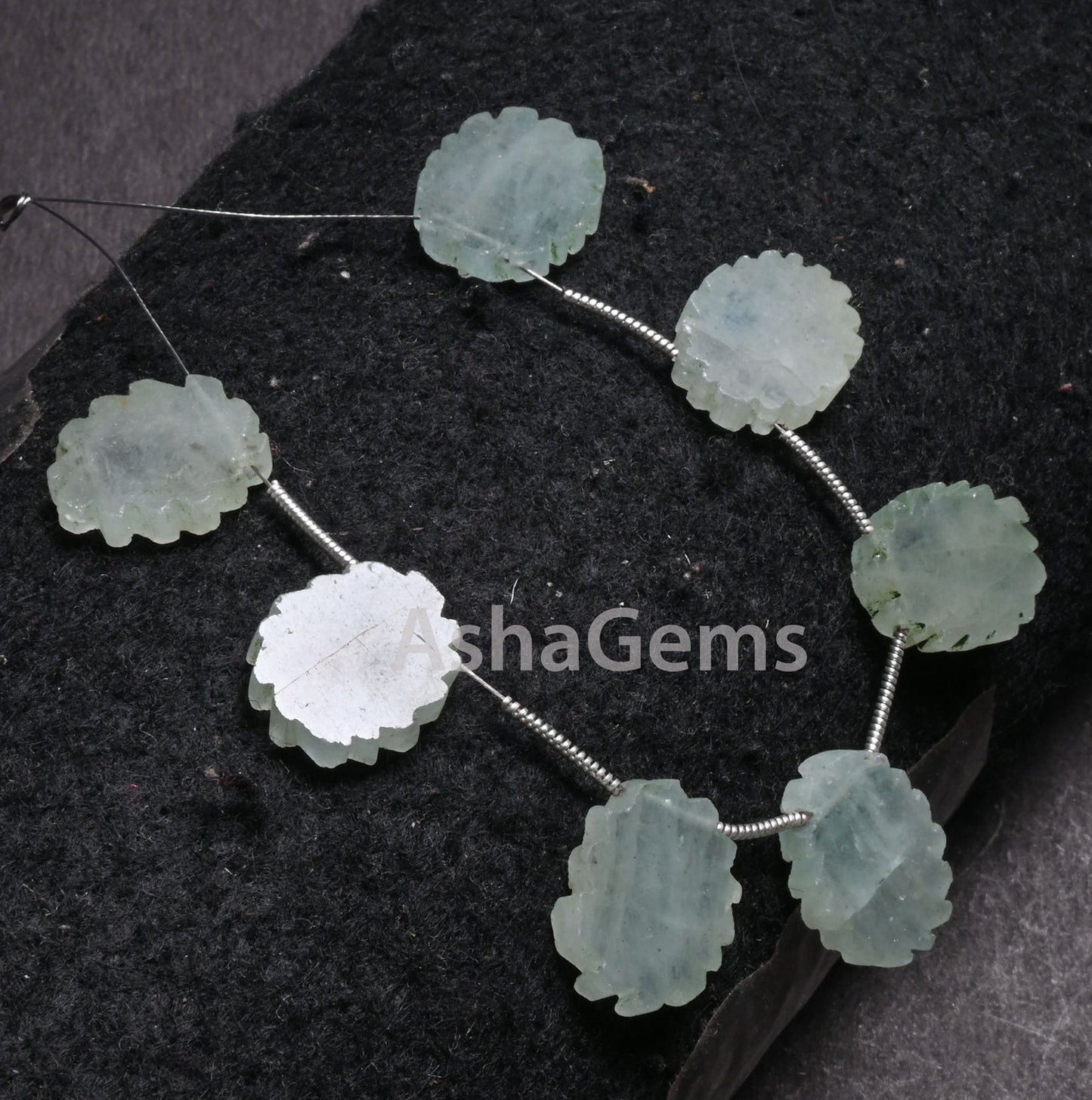 Beautiful Green Aventurine Fancy Flat Slice carving Gemstone Beads, Natural Aventurine Uneven Rough Slice handmade Carved Bead Jewelry Craft
