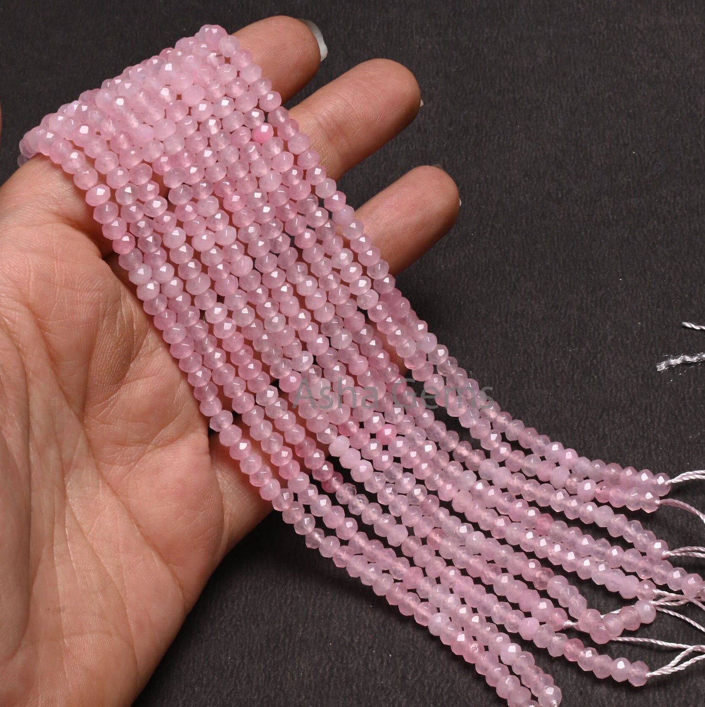 4.5 mm Rose Pink Jade Quartz faceted Rondelle Shape Gemstone Loose Beads,13.5 inch Fine Pink Jade Quartz machine cut Bead Jewelry Craft SALE