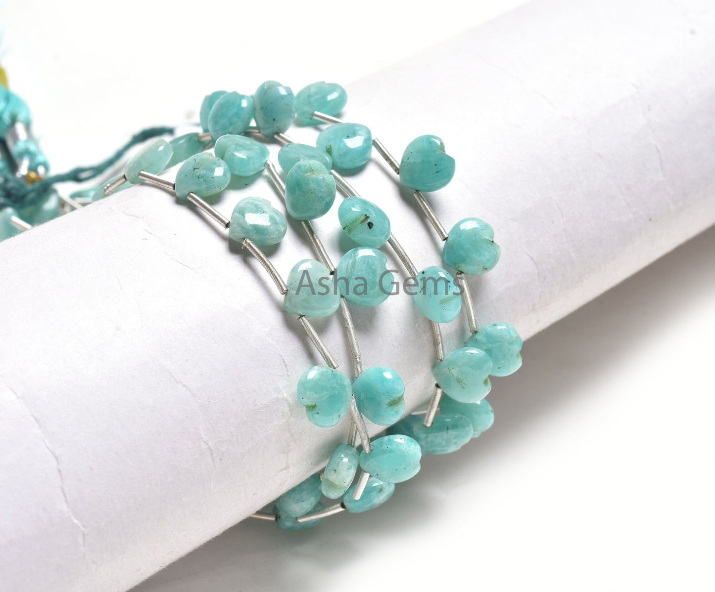 8 mm Blue Amazonite Carving Heart Shape Beads, Natural Amazonite Fancy Carved Heart Side Drill Gemstone Beads, Fine Amazonite Beads Jewelry