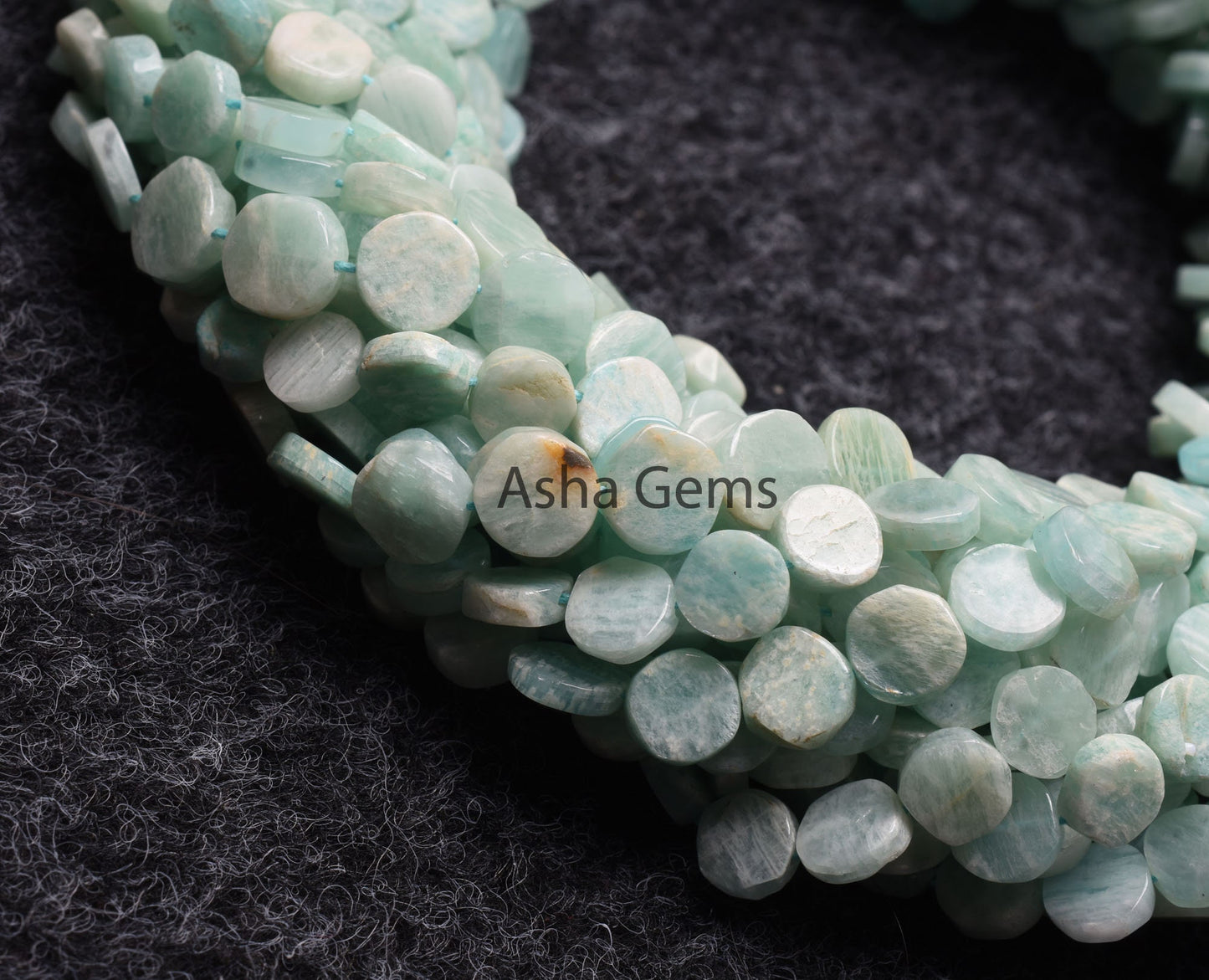 13" Strand Blue Amazonite Handmade Uneven Shape Coin smooth Beads, Natural Amazonite Straight Drill Flat Coin Beads, Amazonite Bead Jewelry