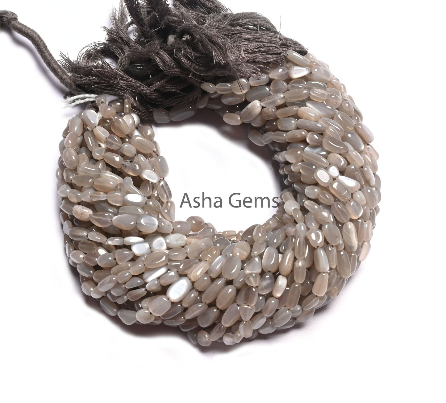 Beautiful Grey Moonstone Nugget smooth Gemstone Loose Beads, Light Grey Moonstone Handmade Tumble Beads Fine Moonstone Jewelry making Crafts (AG 22292)