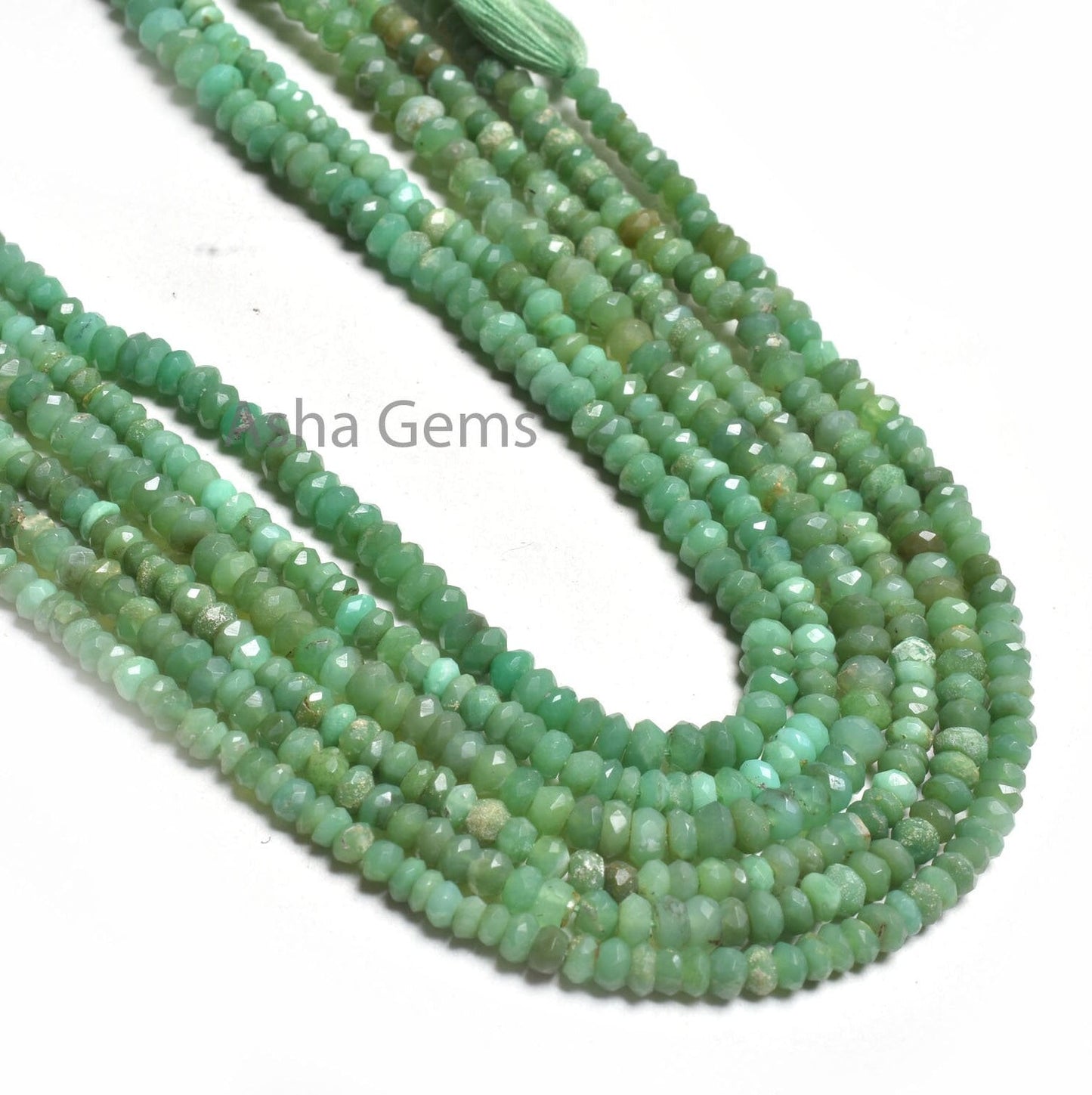 16" Strand Natural Chrysoprase Faceted Rondelle Beads, Green Chrysoprase Beads, Beautiful Chrysoprase Indian Cut Gemstone Beads Jewelry SALE