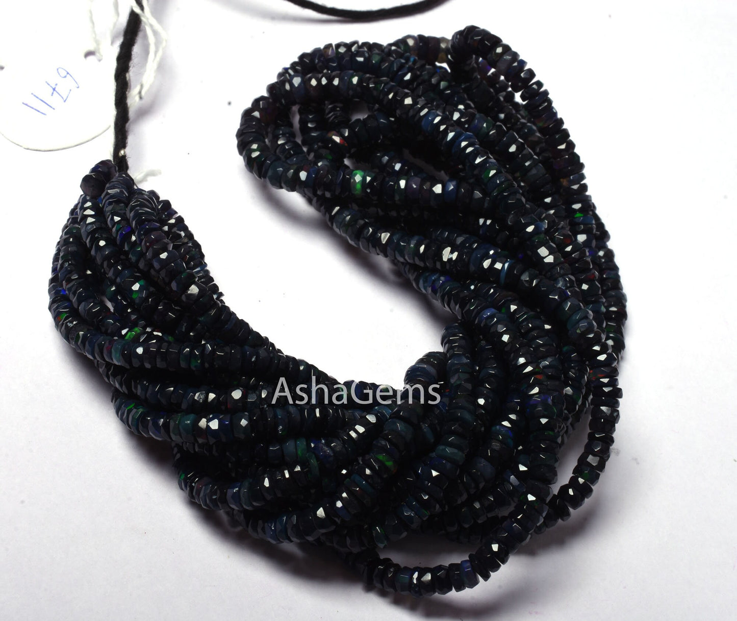 AAA Quality Blue Ethiopian Opal faceted tyre Gemstone Beads, Welo Flash Ethiopian Opal Tyre Beads, Opal faceted Tyre Beads Necklace Jewelry
