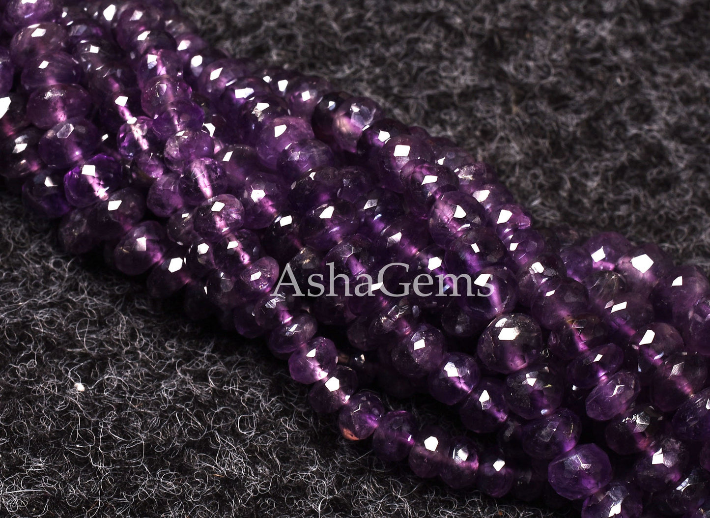 8"Strand Beautiful Natural African Amethyst Silver Coated Faceted Rondelle Gemstone Beads, Fine Quality,Purple Amethyst,Jewelry Making Craft