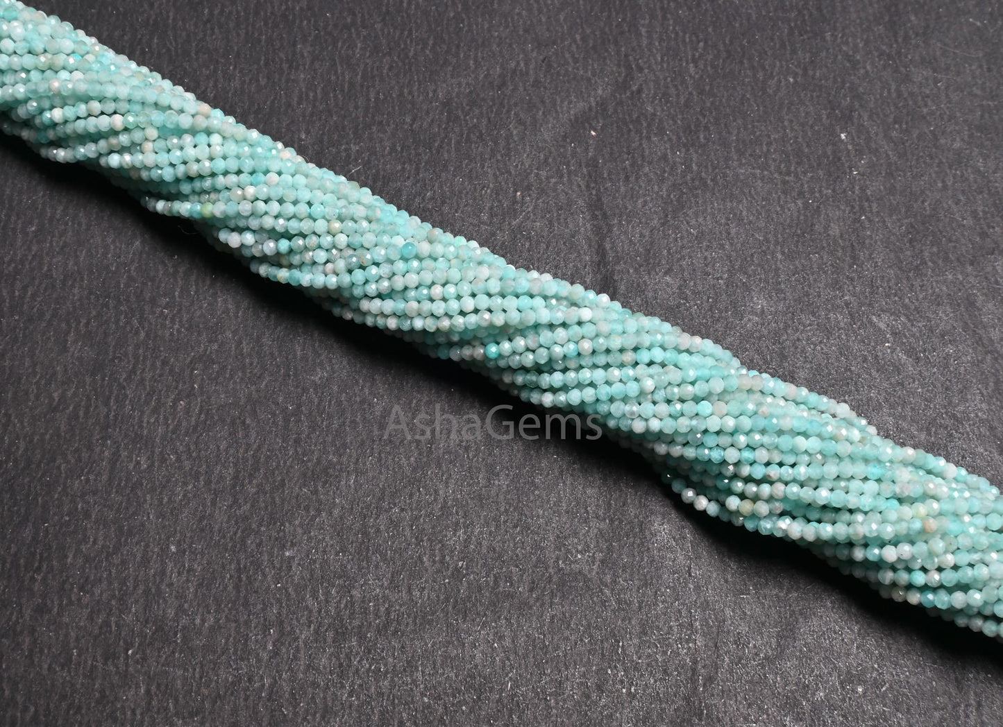 Beautiful Blue Amazonite Micro Cut Faceted Rondelle Beads,2.25 mm Natural Amazonite Machine Cut Tiny Gemstone Amazonite Beads Jewelry Crafts
