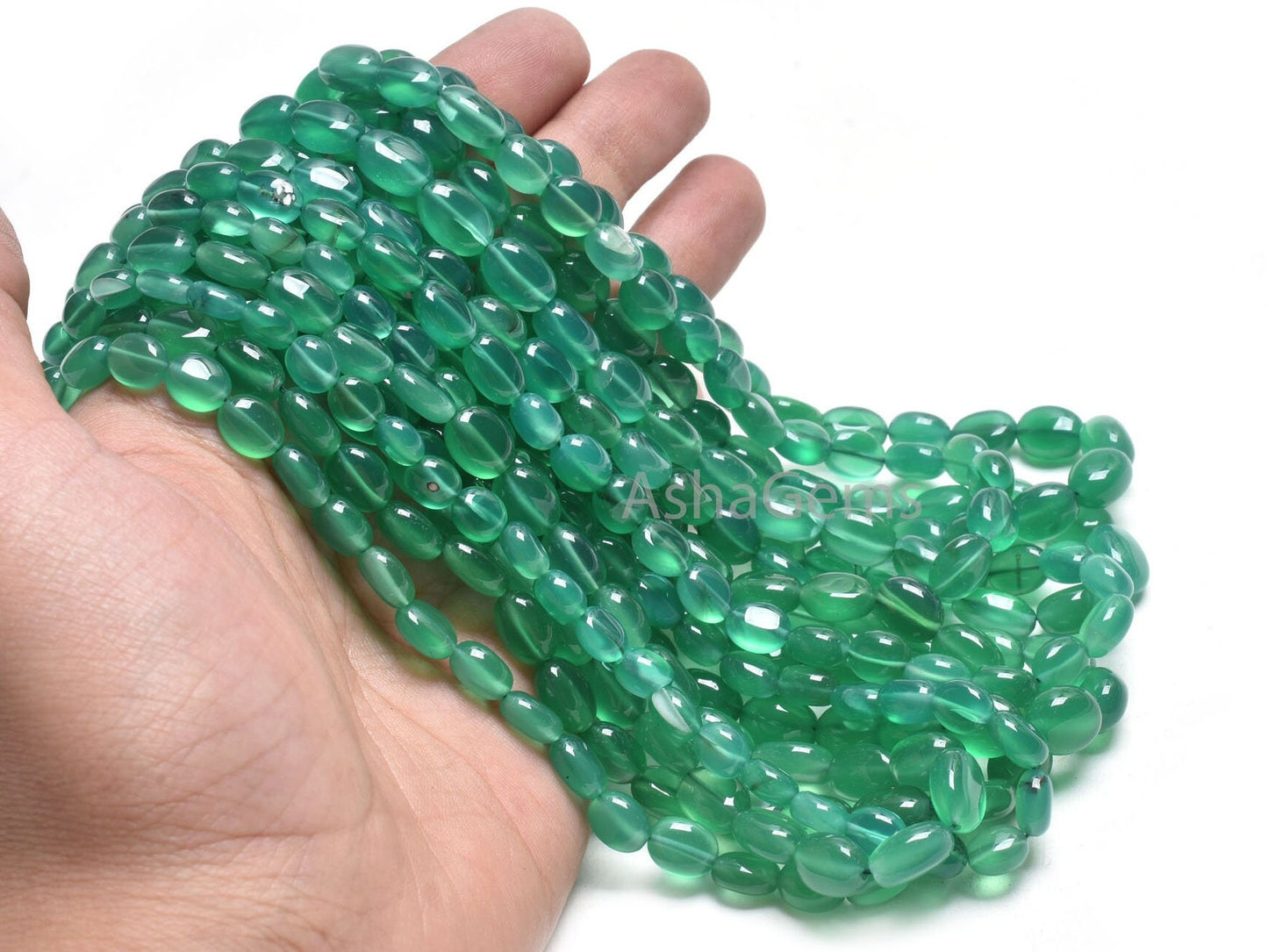 16" Strand Green Onyx Smooth Oval shape gemstone Beads, Fine Green Onyx Plain Handmade Oval Straight Drill Beads, Onyx Beads Jewelry Crafts