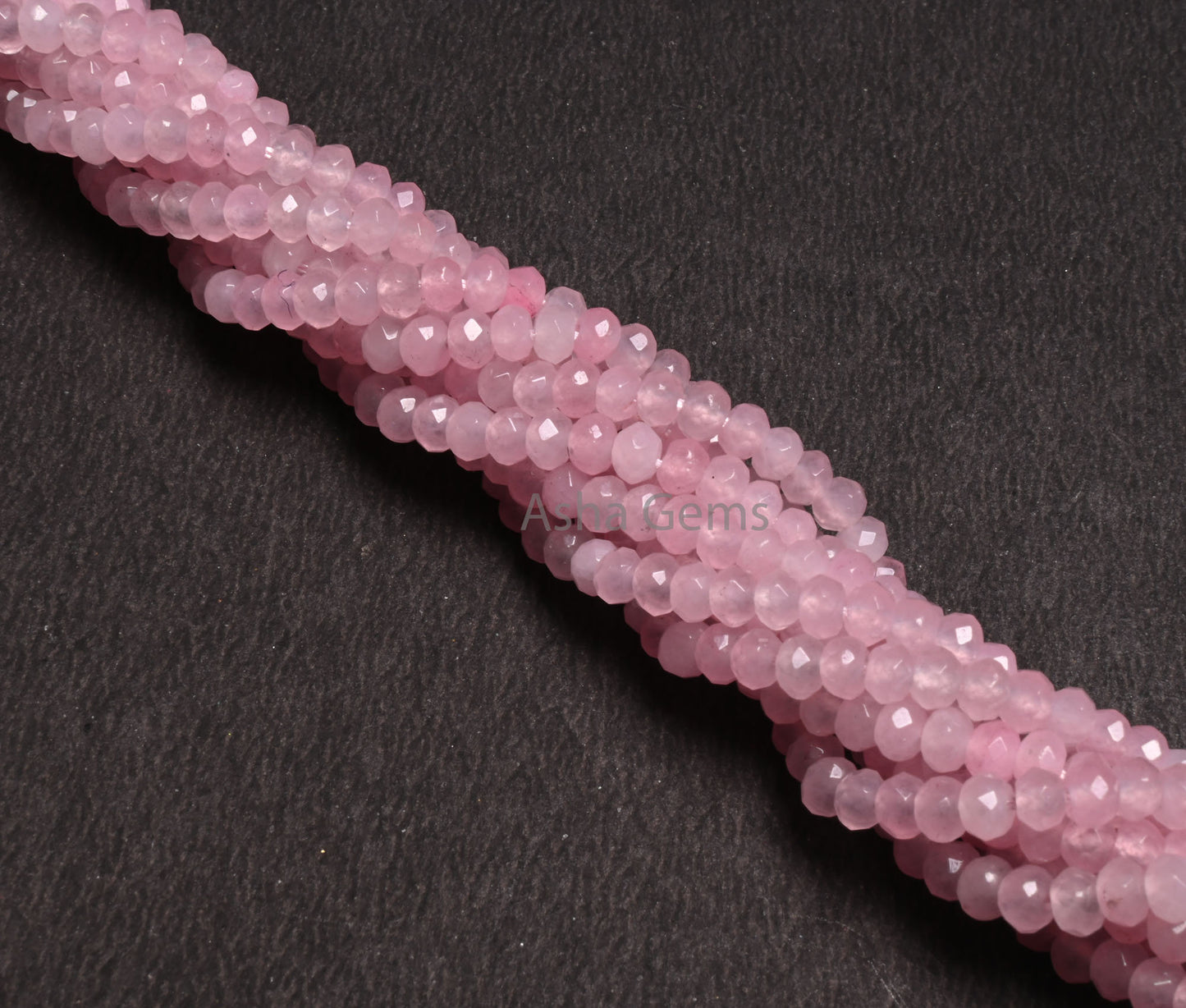 4.5 mm Rose Pink Jade Quartz faceted Rondelle Shape Gemstone Loose Beads,13.5 inch Fine Pink Jade Quartz machine cut Bead Jewelry Craft SALE