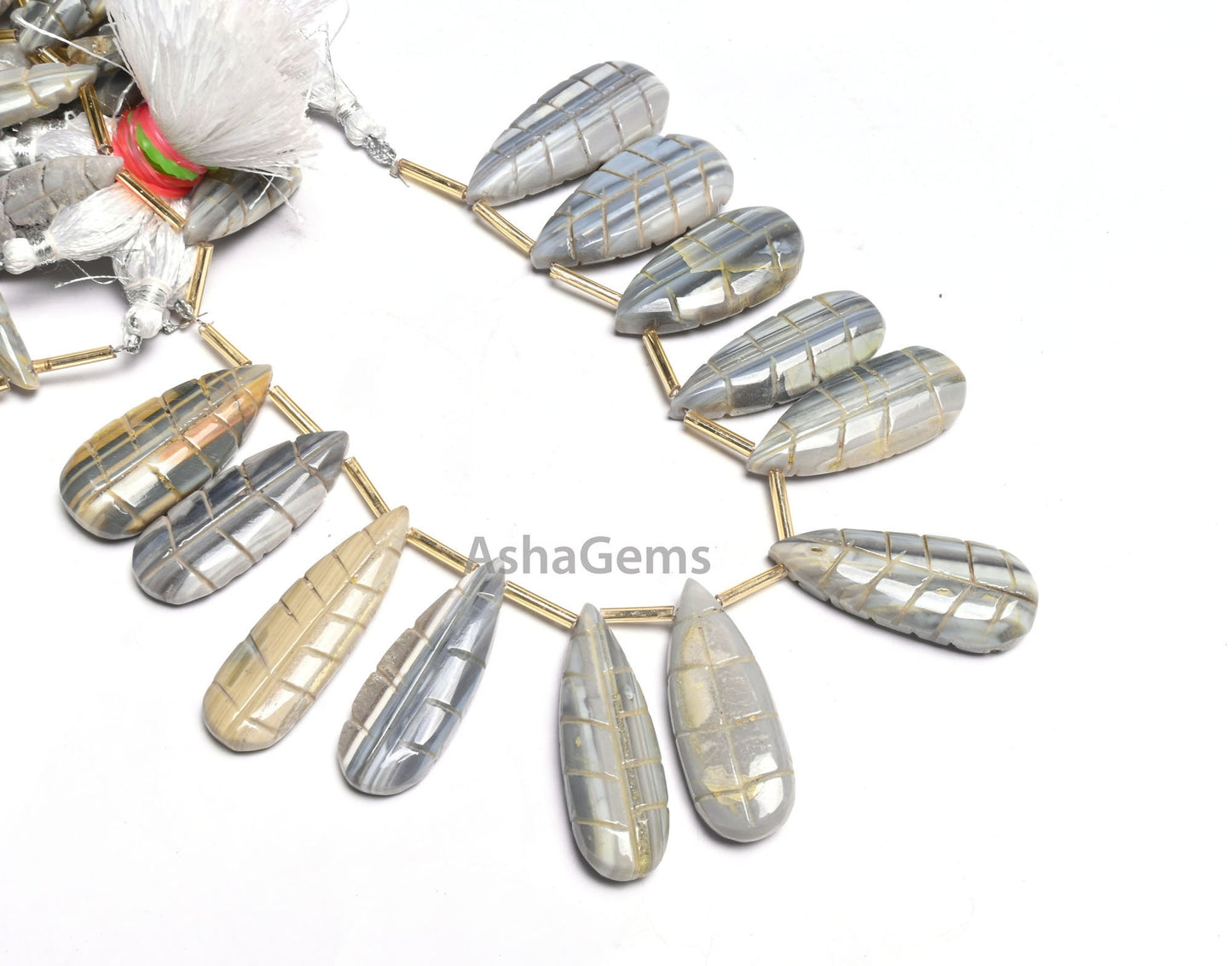 Beautiful Shaded Grey Green Opal Carved Pears Shape Gemstone Beads, Opal Carving Fancy Shape Handmade Carved Teardrop Beads Jewelry Makings